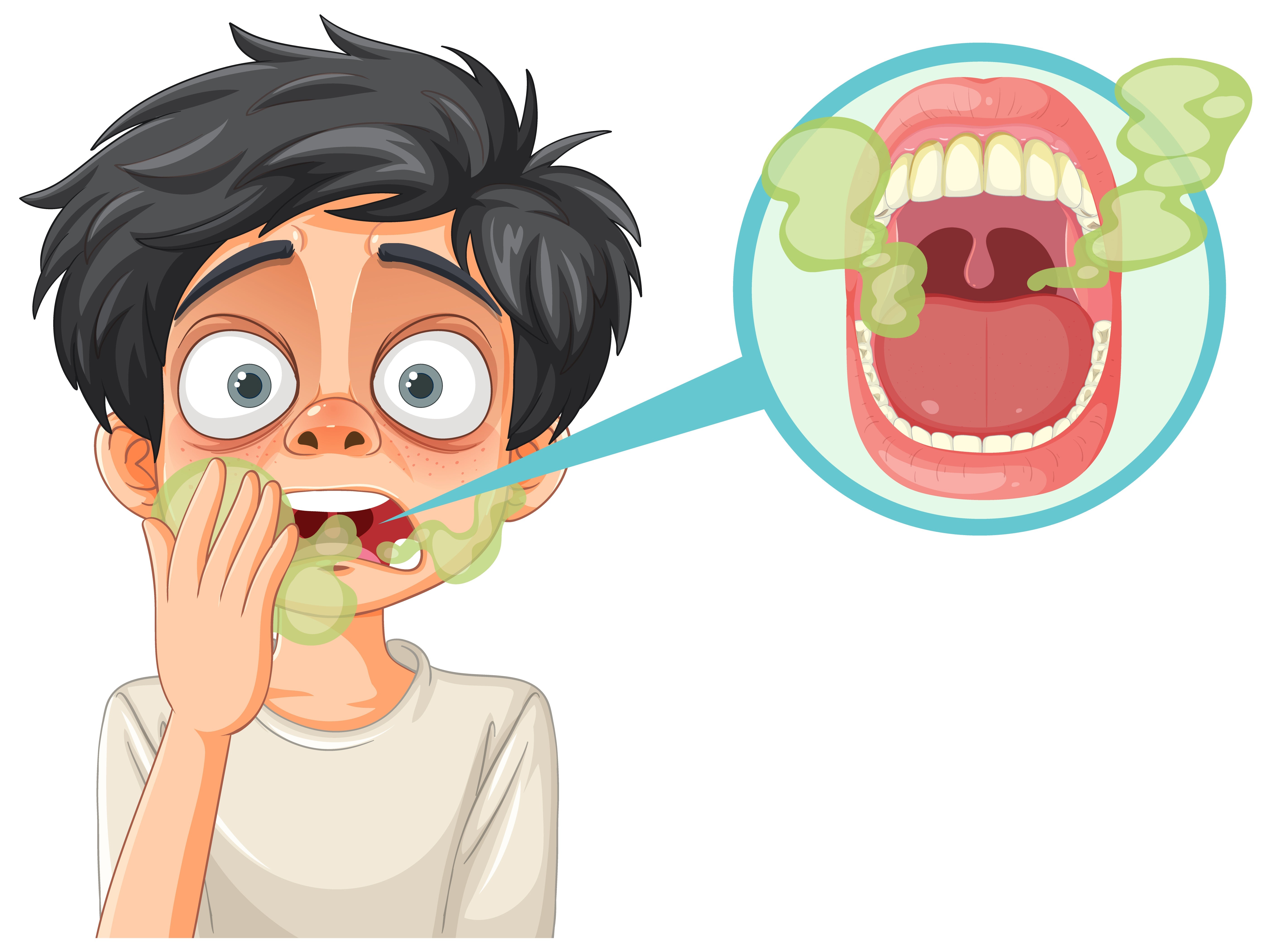Illustration des Bewusstseins für Mundgeruch