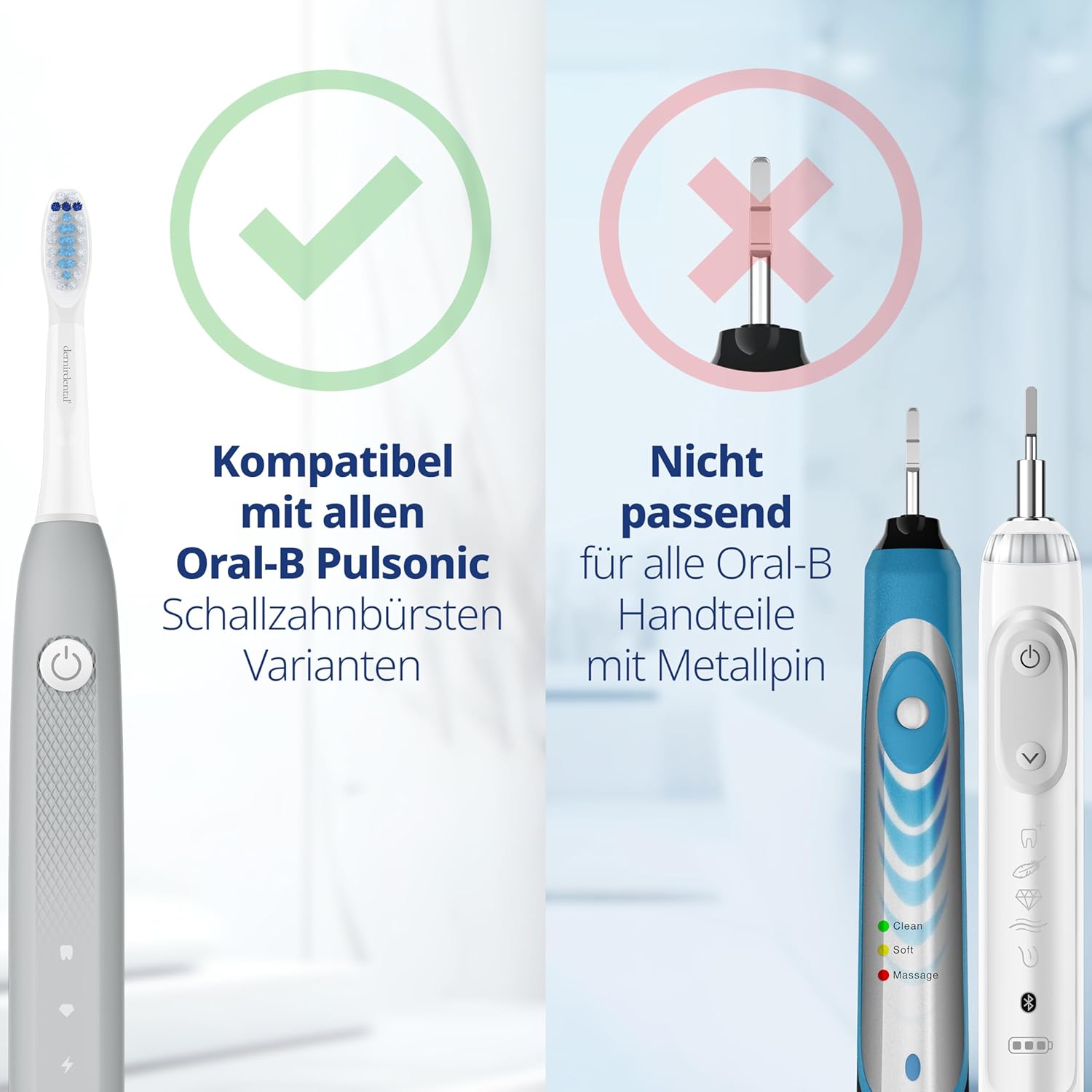 Sensitive Aufsteckbürsten für Oral-B Pulsonic & Oral B Pulsonic Slim | Luxe | Clean