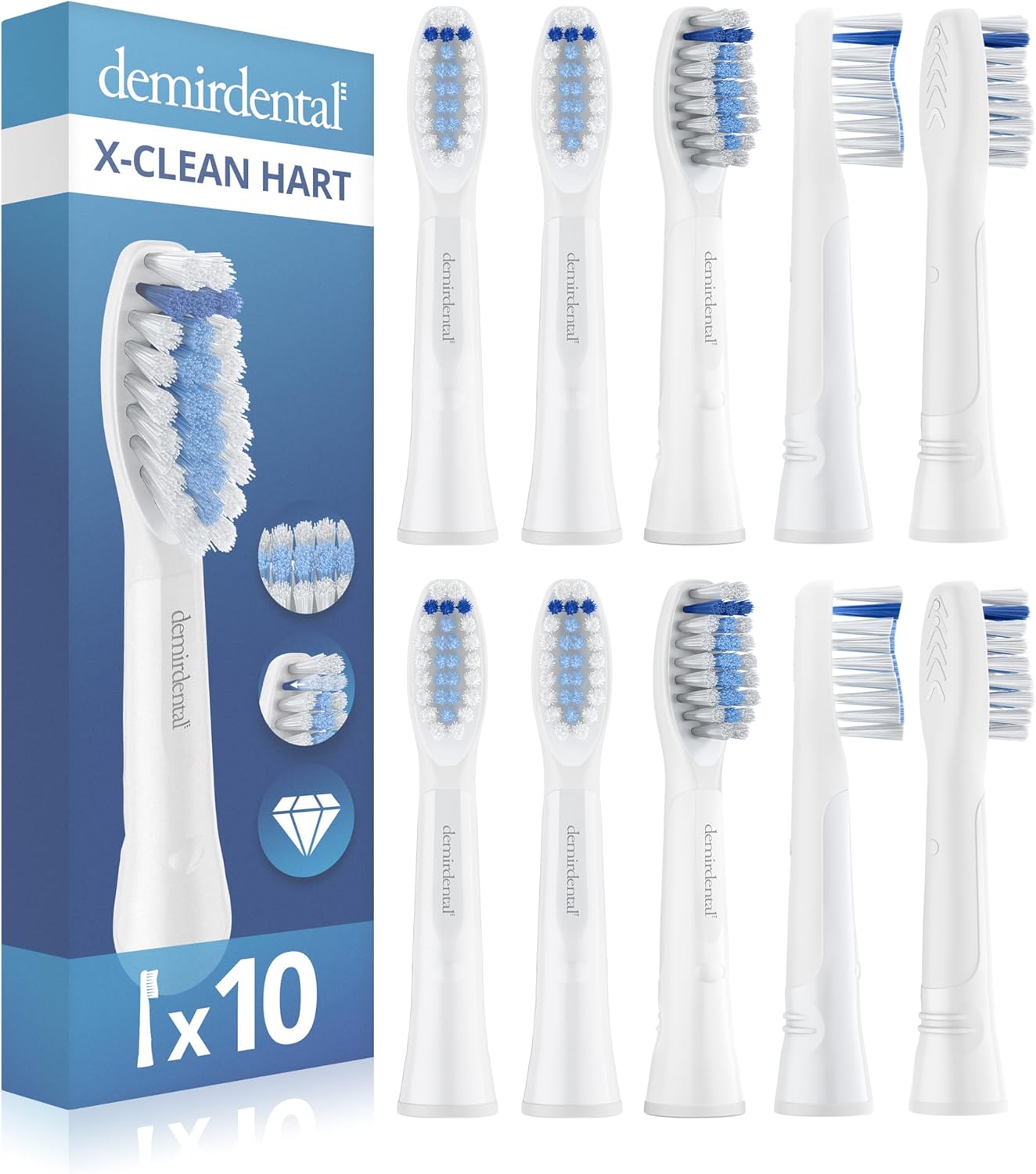 Harte Extra Clean Aufsteckbürsten für Oral-B Pulsonic & Oral B Pulsonic Slim | Luxe | Clean