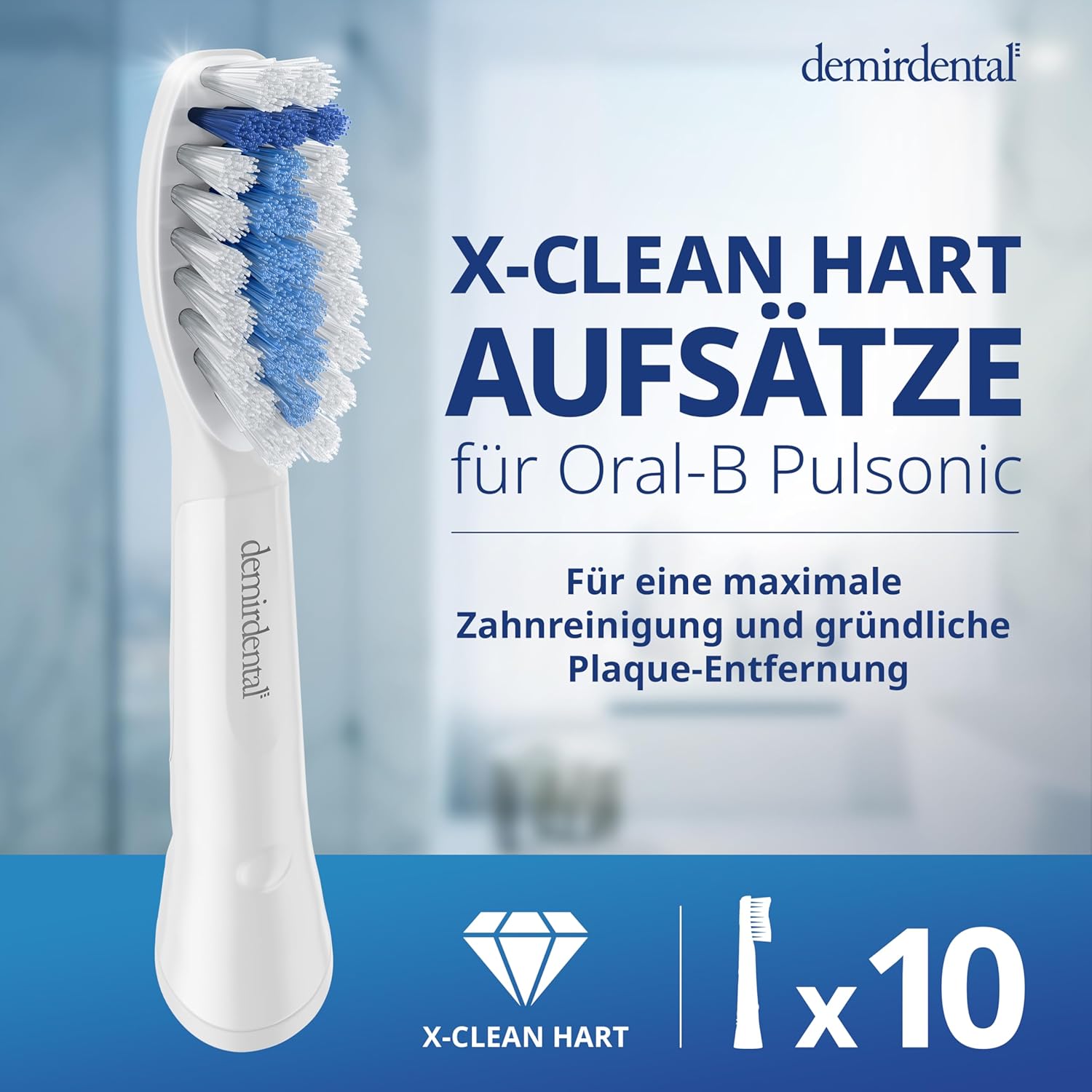 Harte Extra Clean Aufsteckbürsten für Oral-B Pulsonic & Oral B Pulsonic Slim | Luxe | Clean