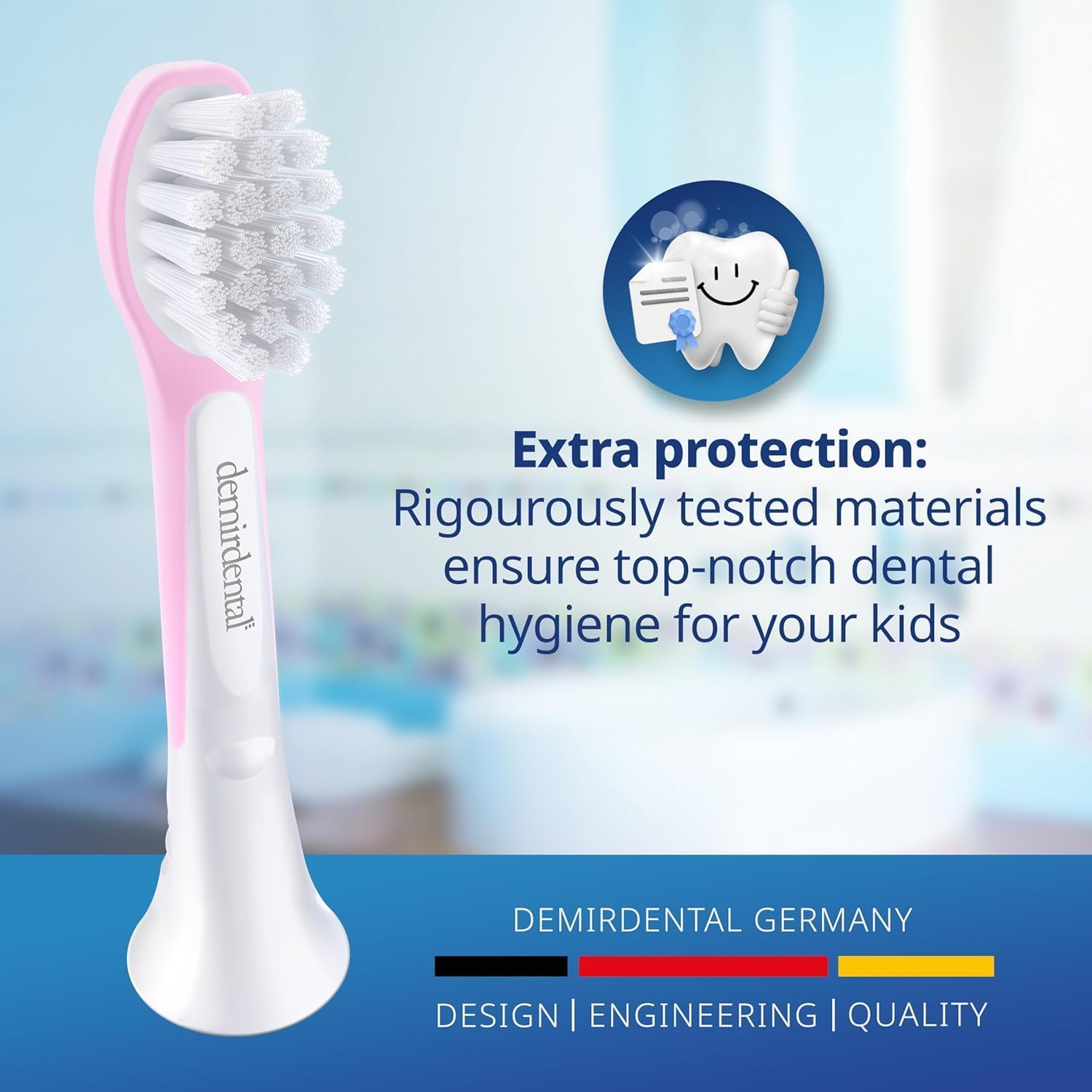 Kinder Aufsteckbürsten für Philips Sonicare Kids | ab 3 Jahren | Rosa