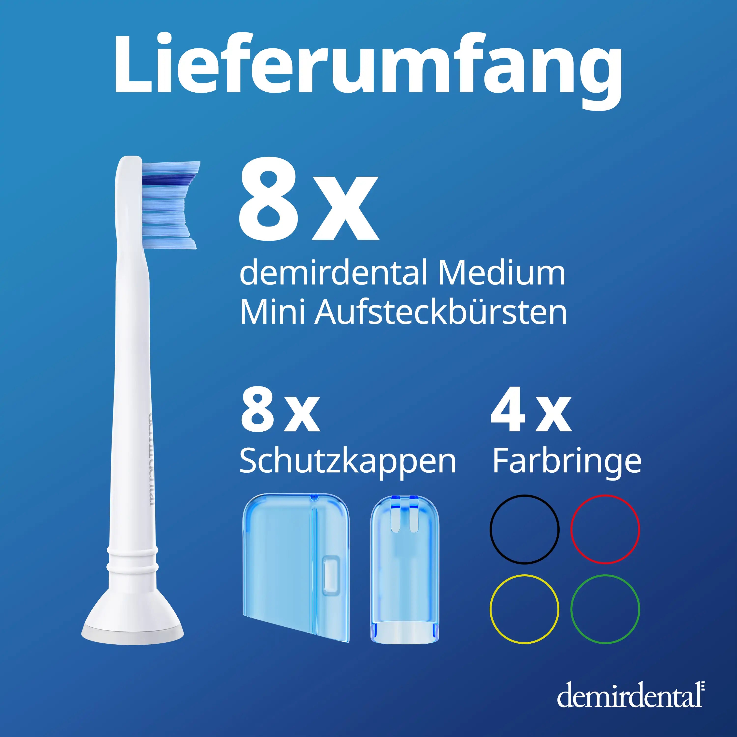 Mini Medium Aufsteckbürsten für Philips Sonicare Proresults | Weiß