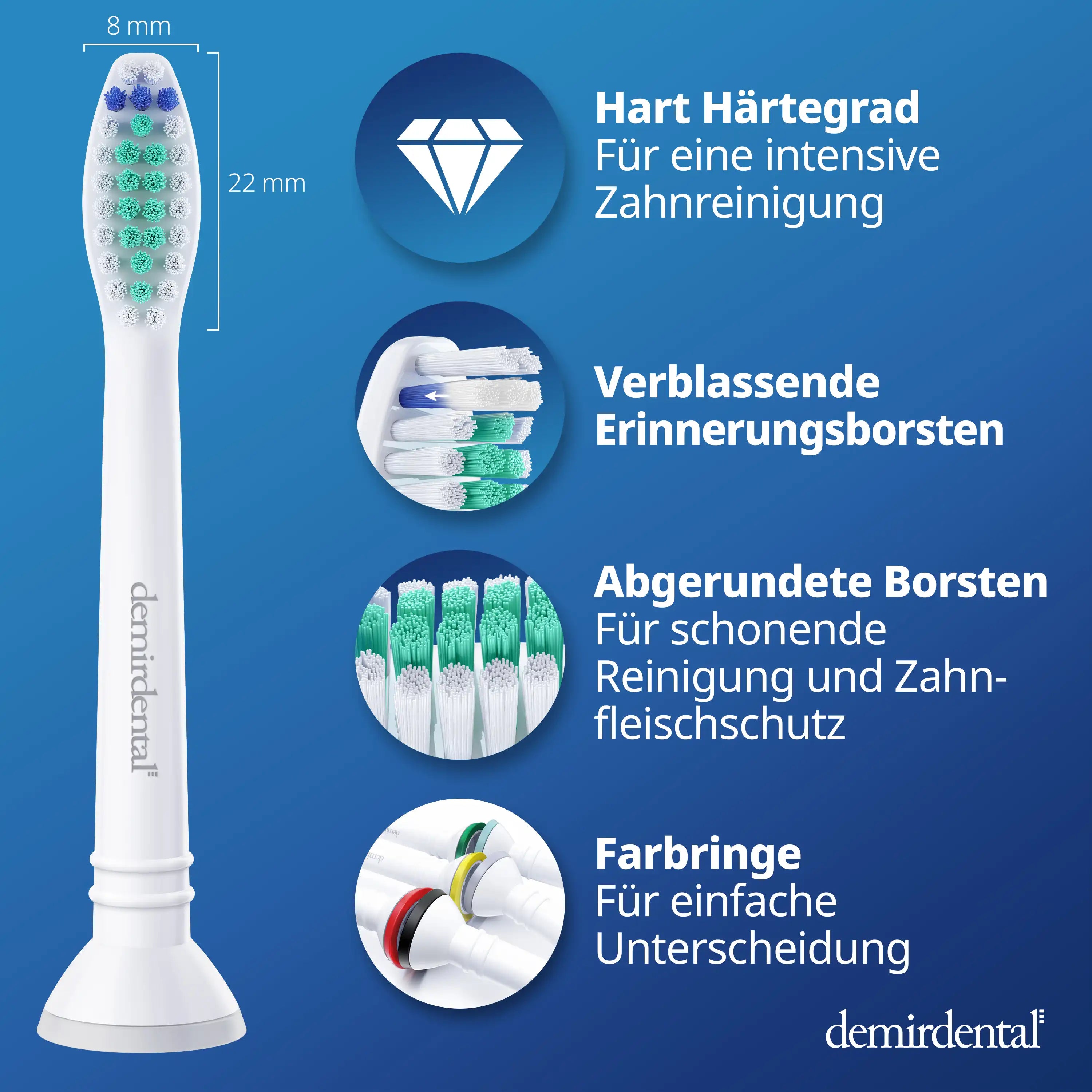 Harte Aufsteckbürsten für Philips Sonicare | Weiß