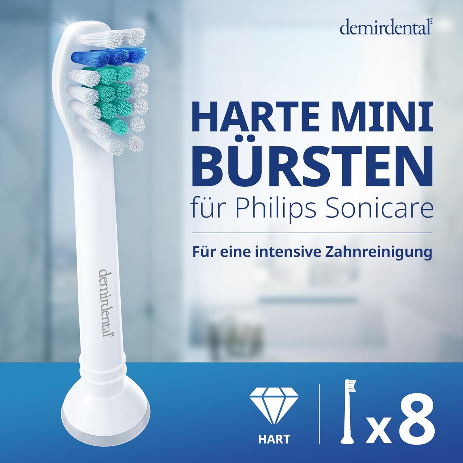 Harte Mini Aufsteckbürsten für Philips Sonicare | Weiß