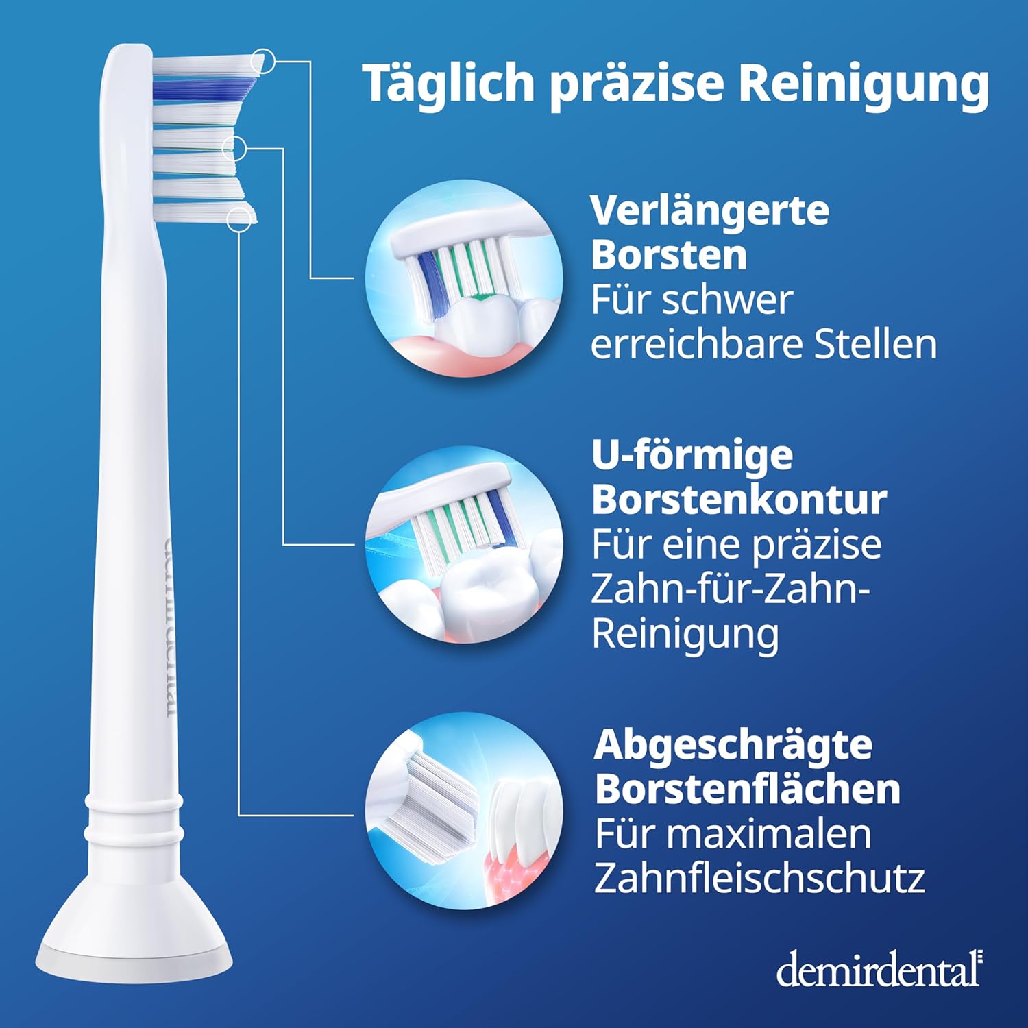 Harte Mini Aufsteckbürsten für Philips Sonicare | Weiß