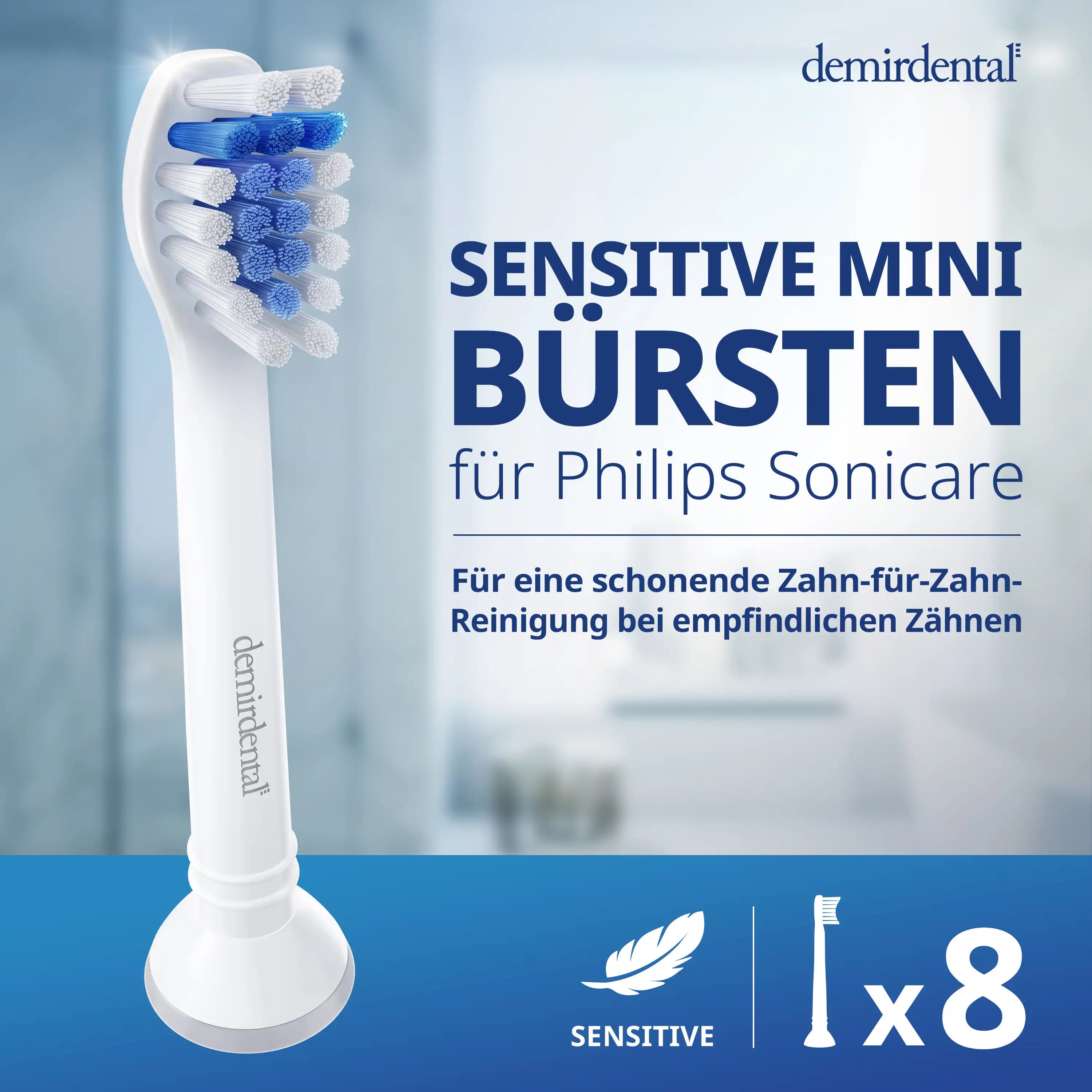 Mini Sensitive Aufsteckbürsten für Philips Sonicare | Weiß
