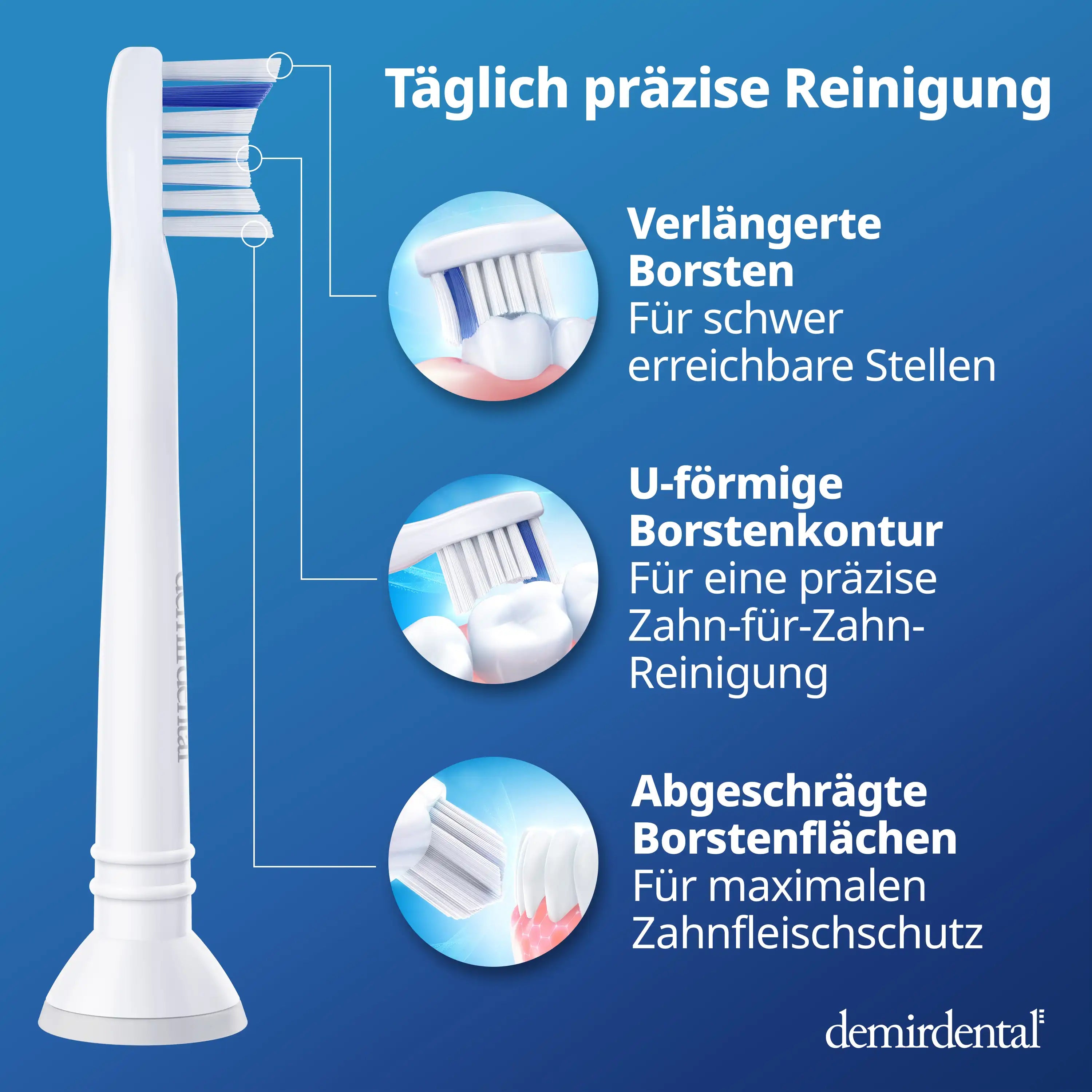 Mini Sensitive Aufsteckbürsten für Philips Sonicare | Weiß