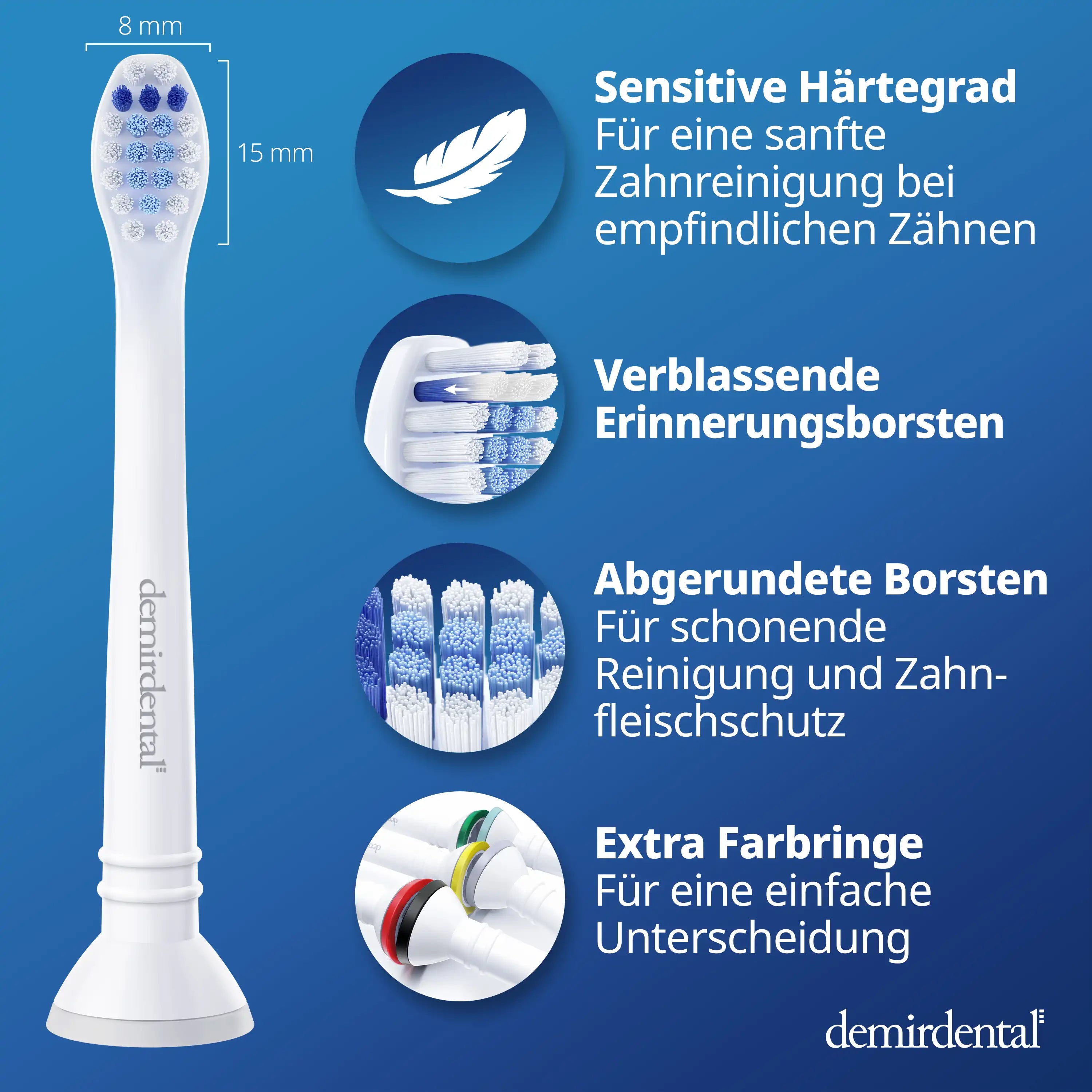 Mini Sensitive Aufsteckbürsten für Philips Sonicare | Weiß