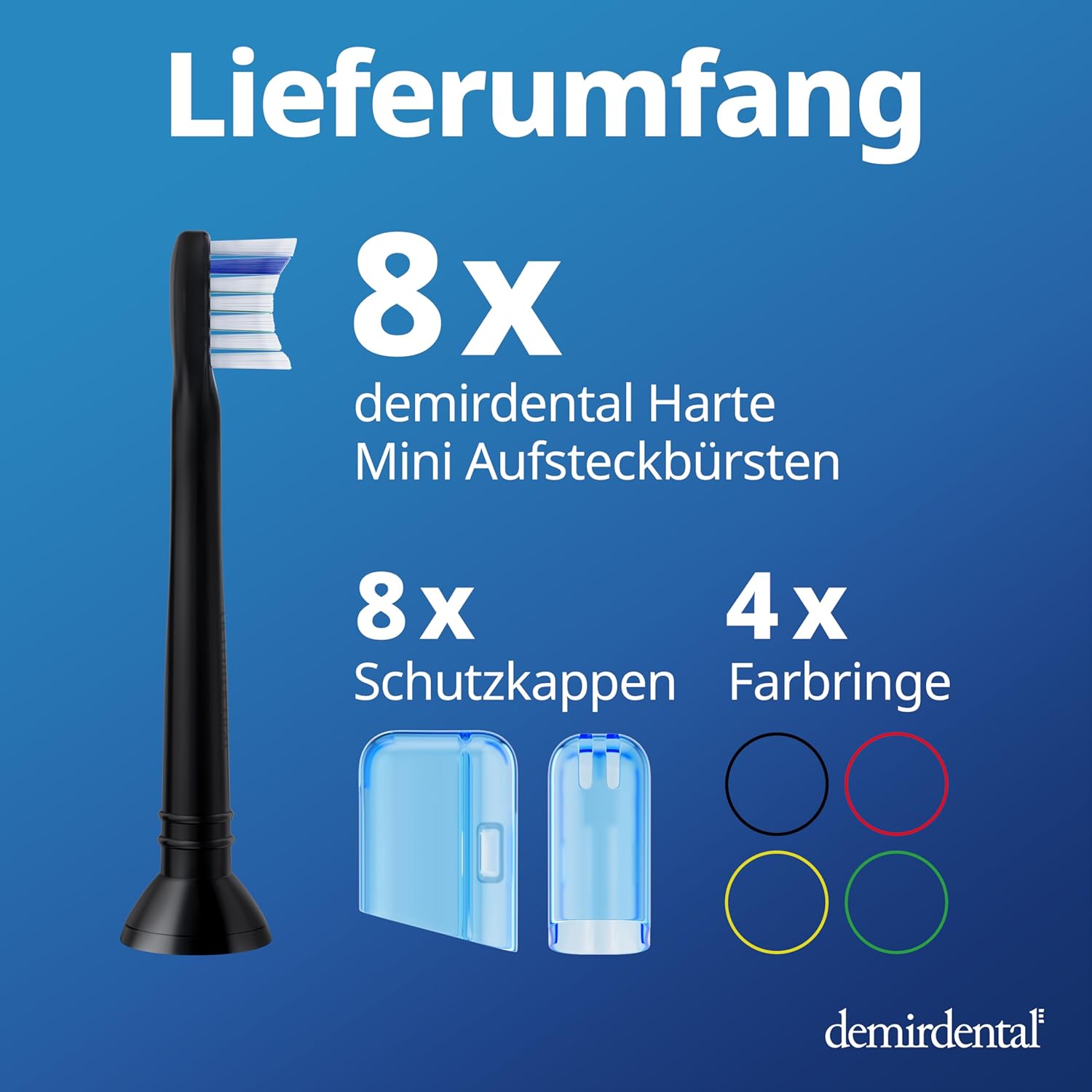 Harte Mini Aufsteckbürsten für Philips Sonicare | Schwarz