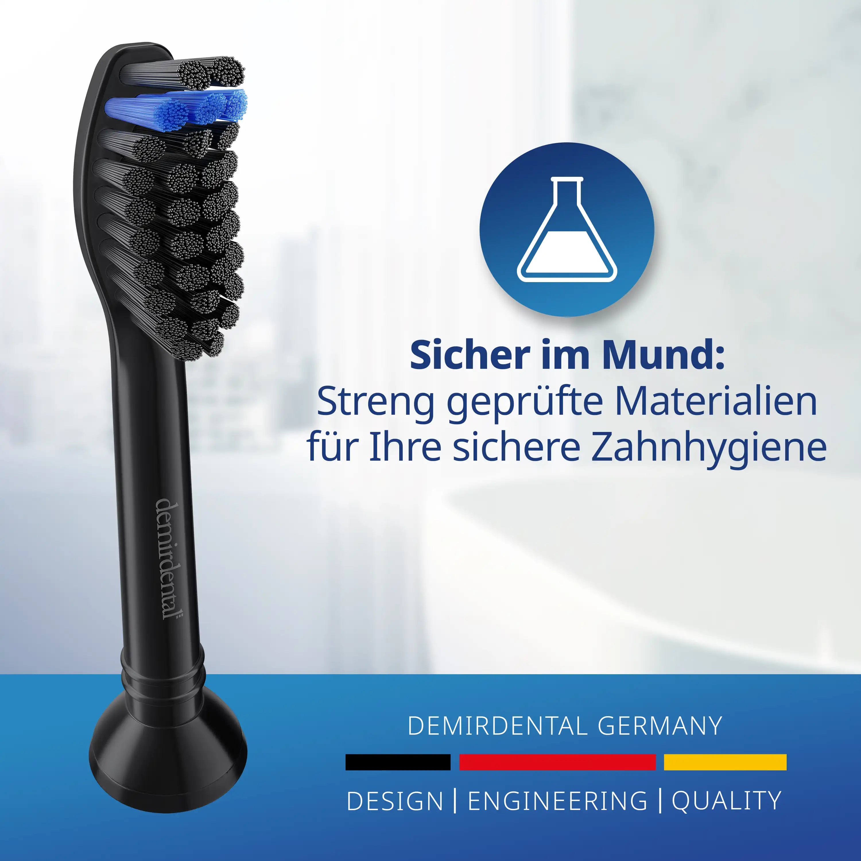 Medium Aufsteckbürsten mit Aktivkohle für Philips Sonicare | Schwarz