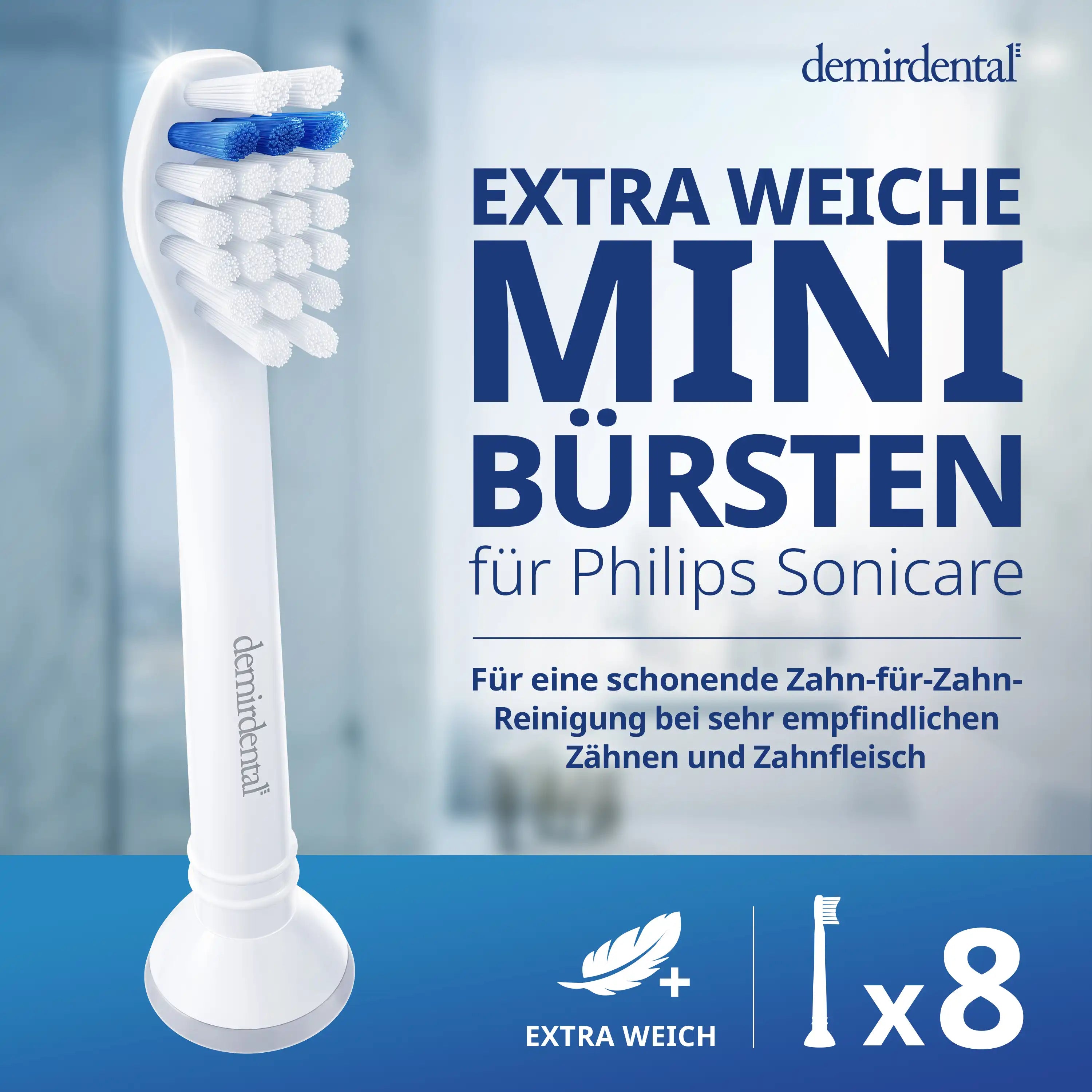 Mini Extra doux | Têtes de brosse de rechange pour Philips Sonicare | Blanc