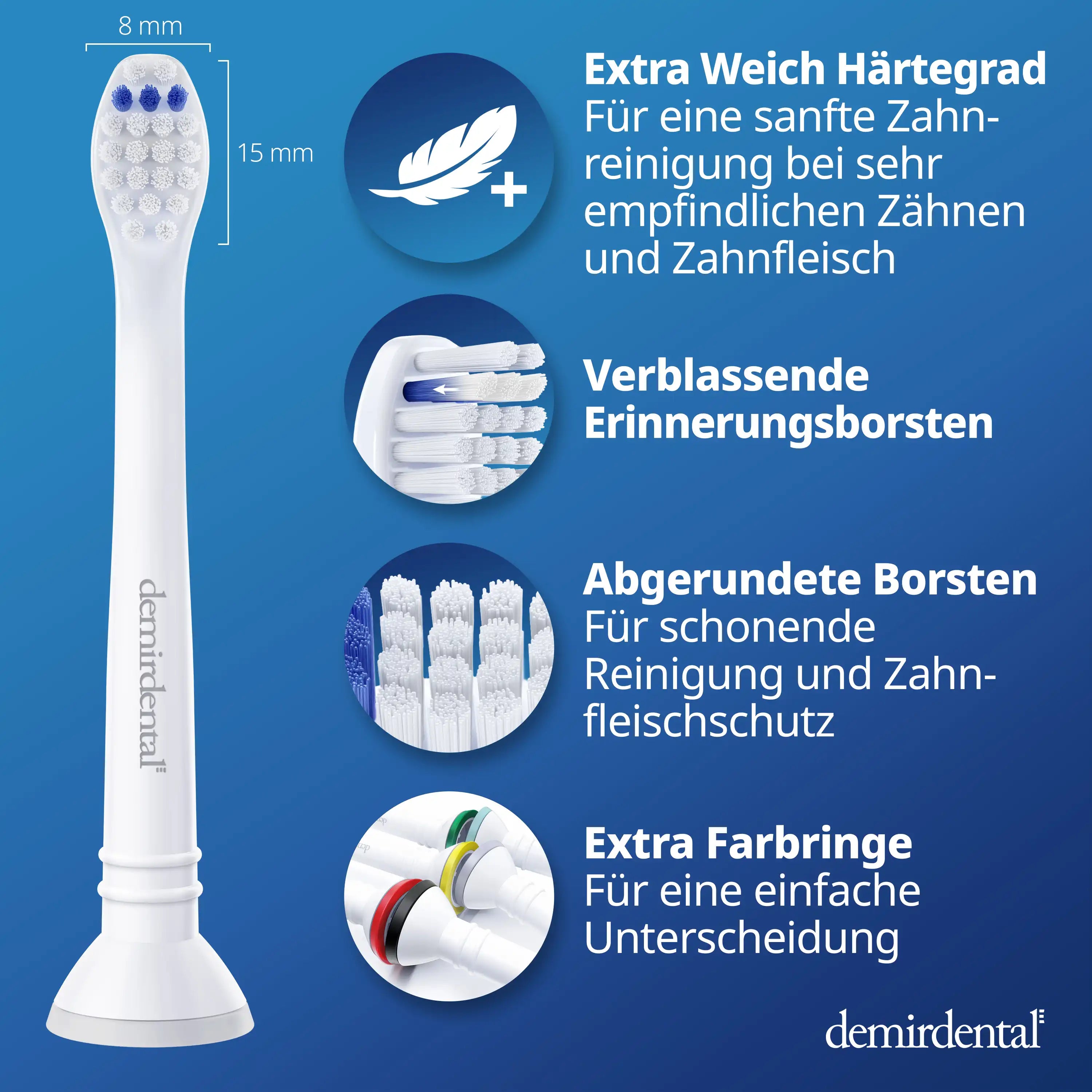 Mini Extra doux | Têtes de brosse de rechange pour Philips Sonicare | Blanc