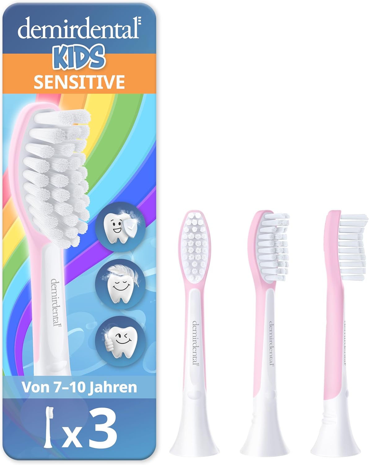 Kinder Aufsteckbürsten für Philips Sonicare Kids | ab 7 Jahren | Rosa