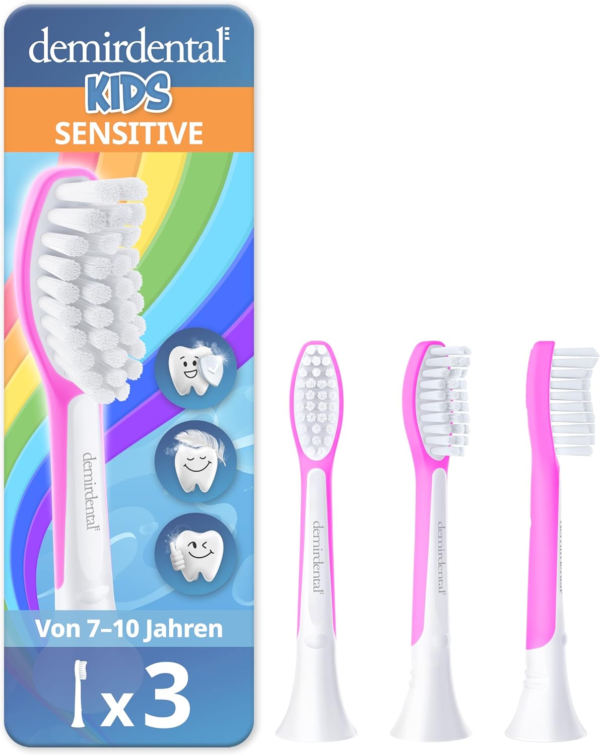 Kinder Aufsteckbürsten für Philips Sonicare Kids | ab 7 Jahren | Magenta