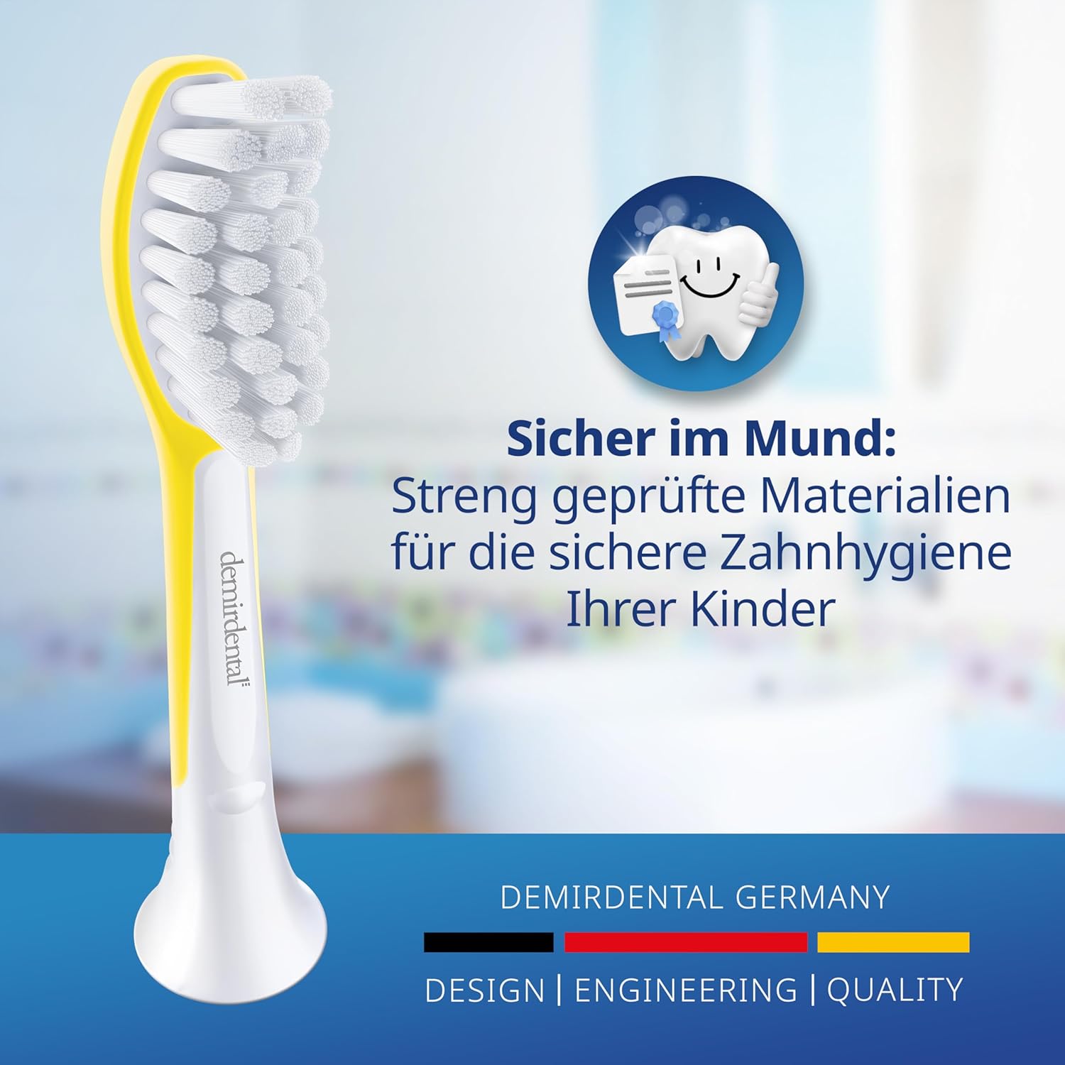 Kinder Aufsteckbürsten für Philips Sonicare Kids | ab 7 Jahren | Gelb
