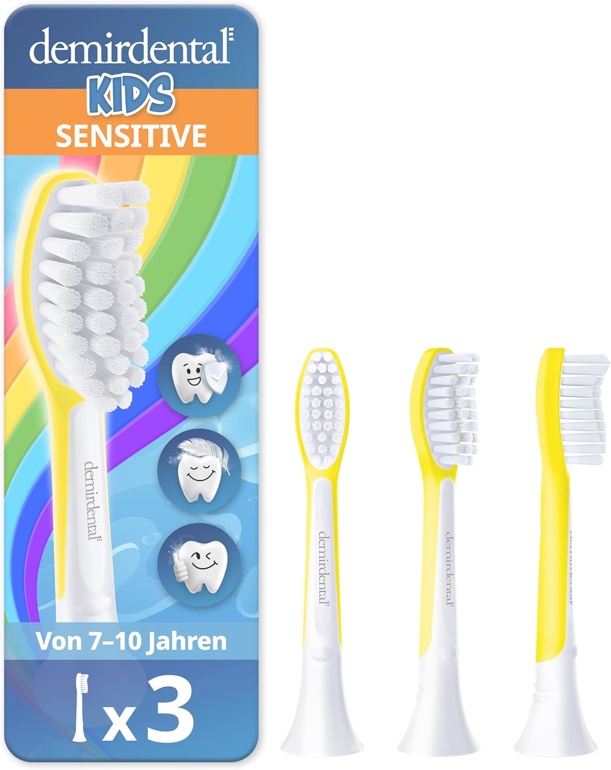 Kinder Aufsteckbürsten für Philips Sonicare Kids | ab 7 Jahren | Gelb