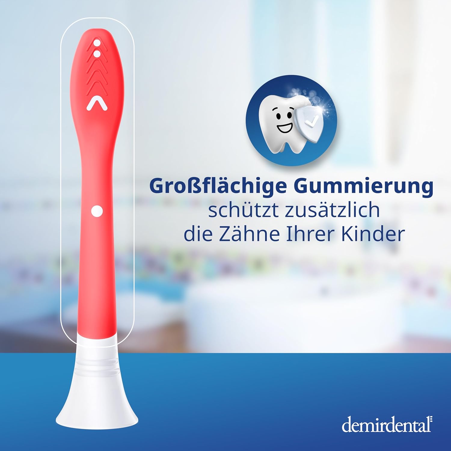 Kinder Aufsteckbürsten für Philips Sonicare Kids | ab 7 Jahren | Rot
