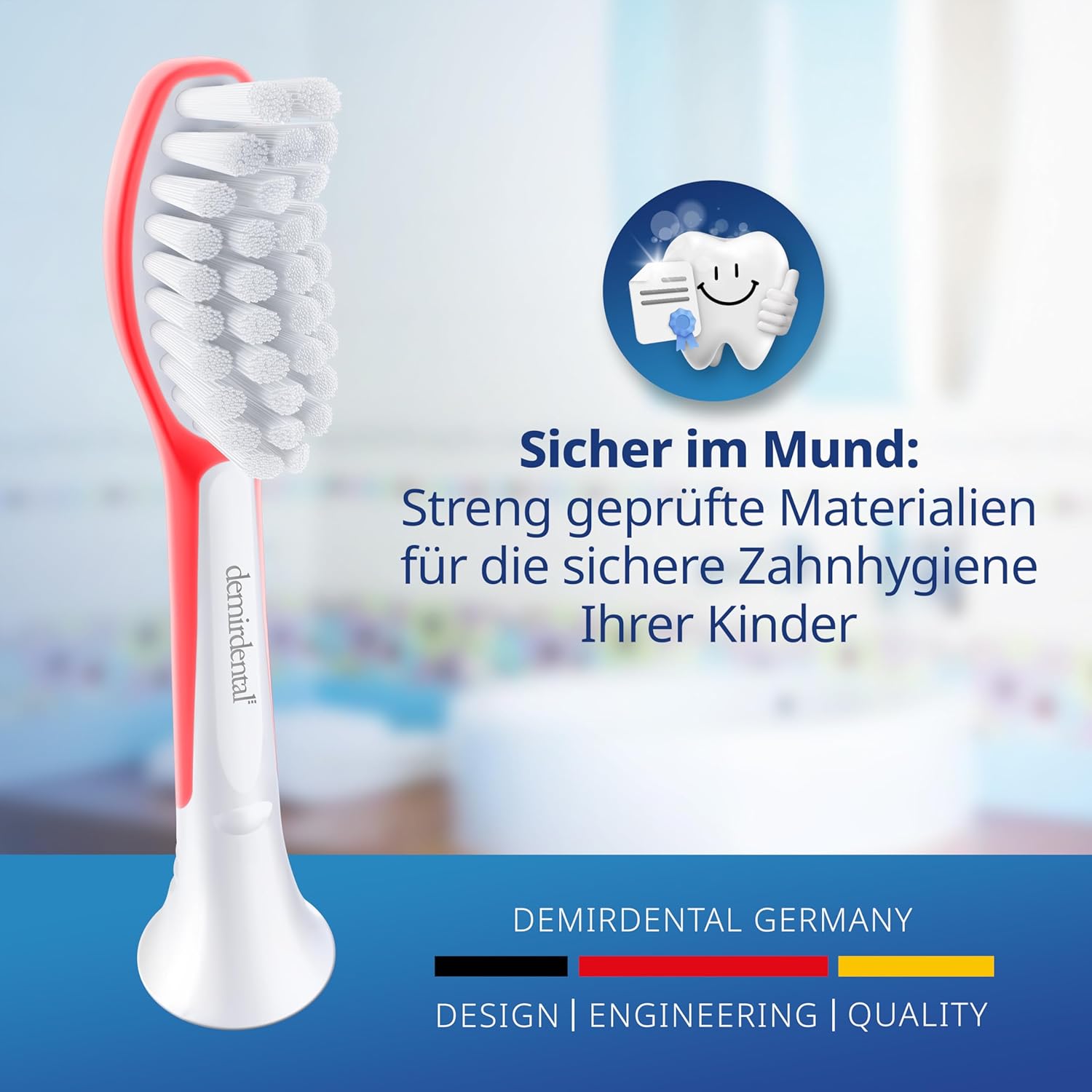 Kinder Aufsteckbürsten für Philips Sonicare Kids | ab 7 Jahren | Rot