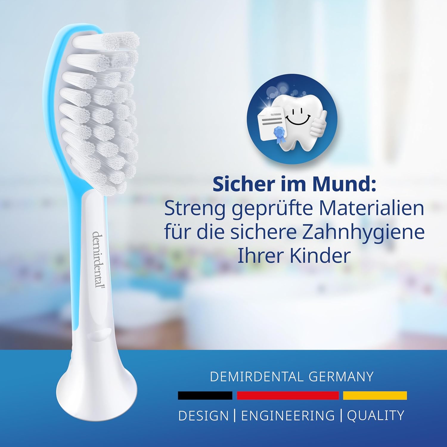 Kinder Aufsteckbürsten für Philips Sonicare Kids | ab 7 Jahren | Hellblau
