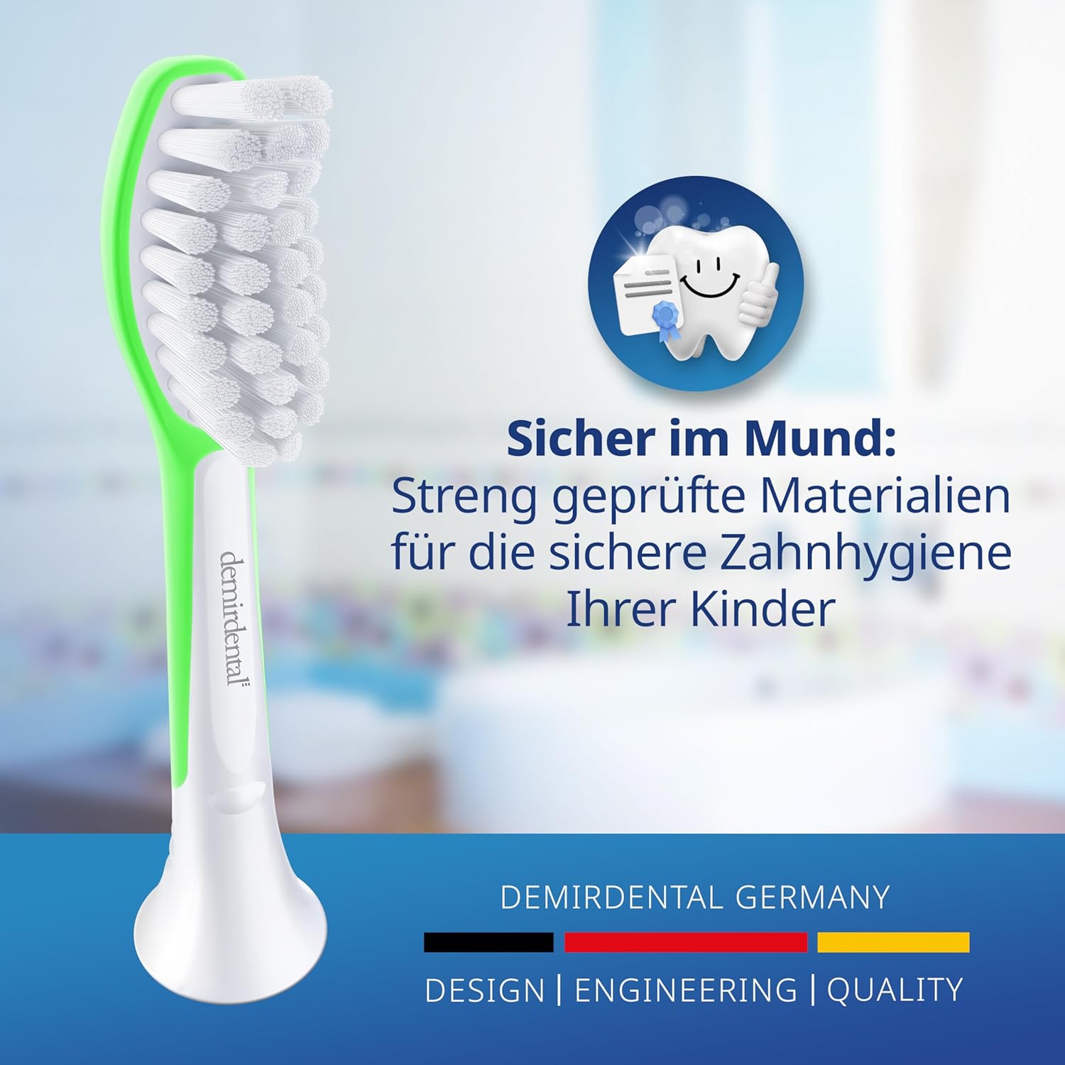 Kinder Aufsteckbürsten für Philips Sonicare Kids | ab 7 Jahren | Grün