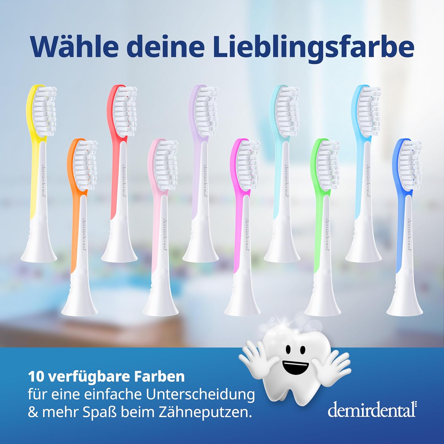 Kinder Aufsteckbürsten für Philips Sonicare Kids | ab 7 Jahren | Orange