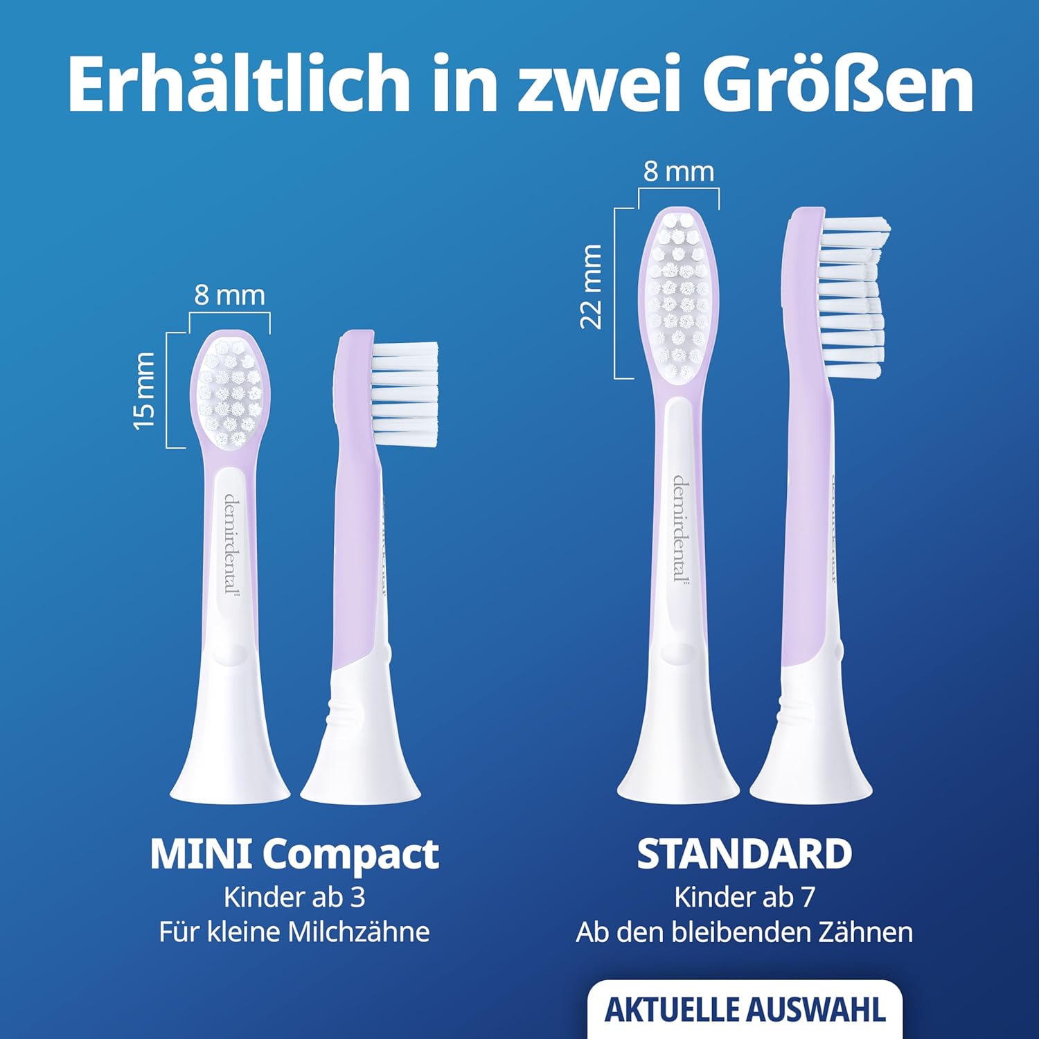 Kinder Aufsteckbürsten für Philips Sonicare Kids | ab 7 Jahren | Lilac