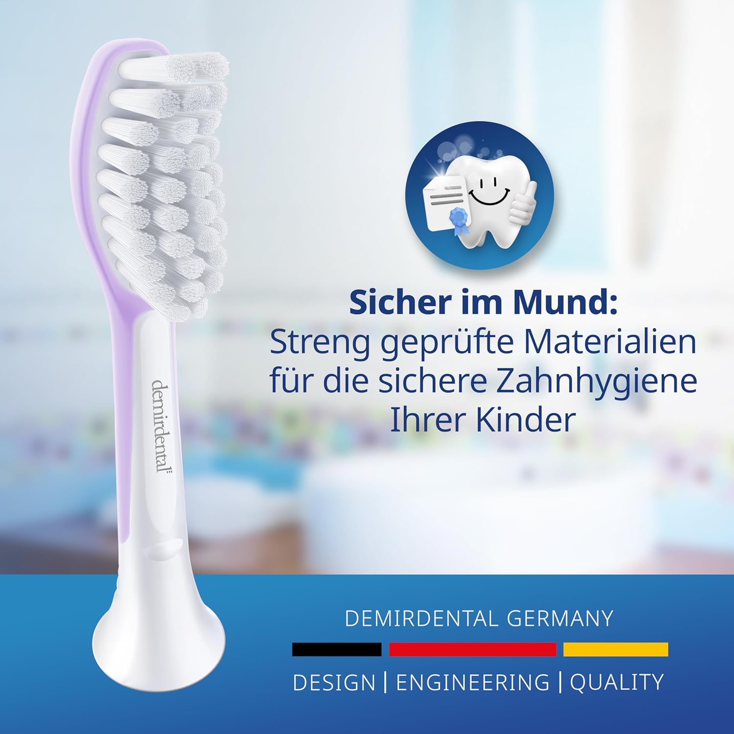Kinder Aufsteckbürsten für Philips Sonicare Kids | ab 7 Jahren | Lilac