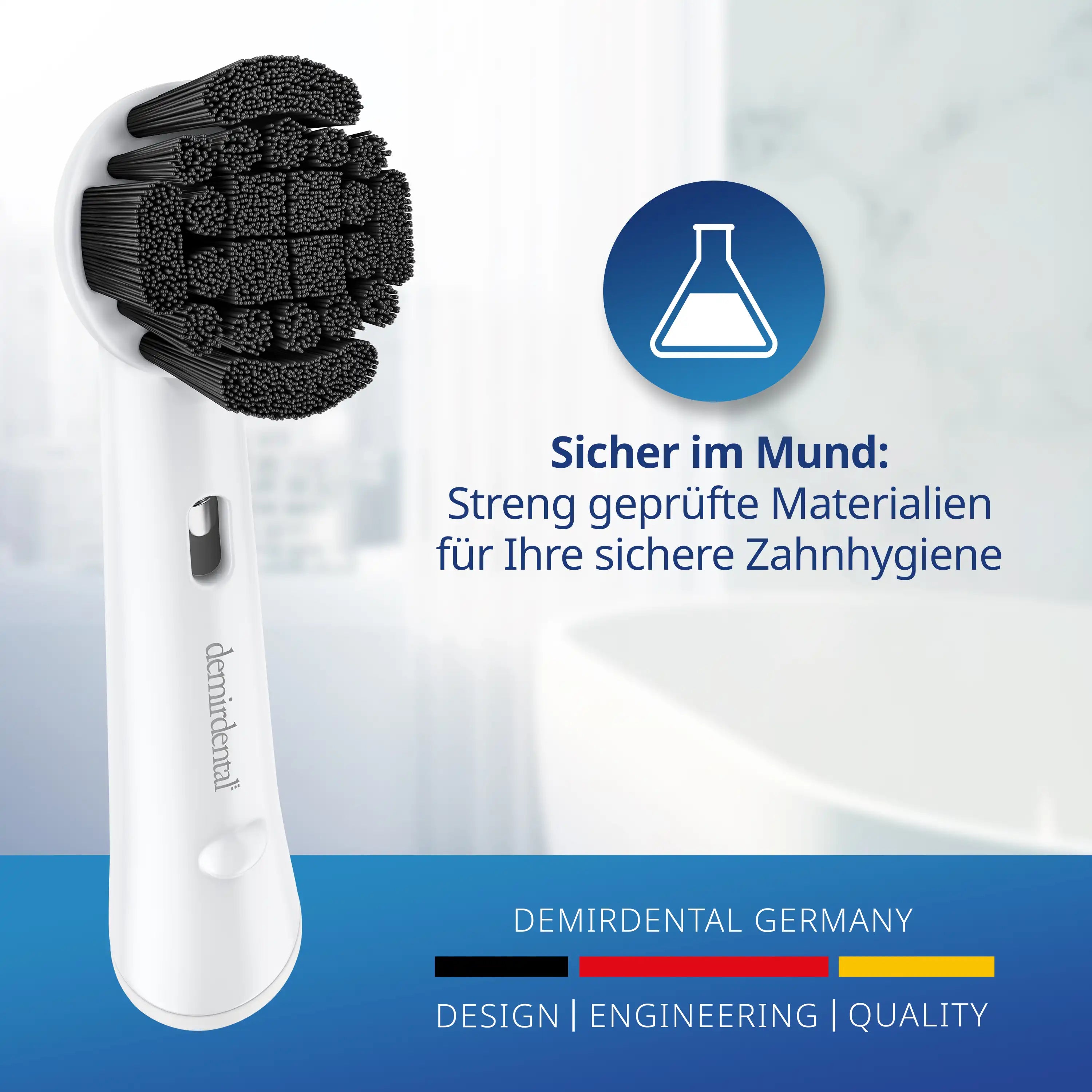 Medium Aktivkohle Aufsteckbürsten für Oral B Rundköpfe rotierend | Weiß