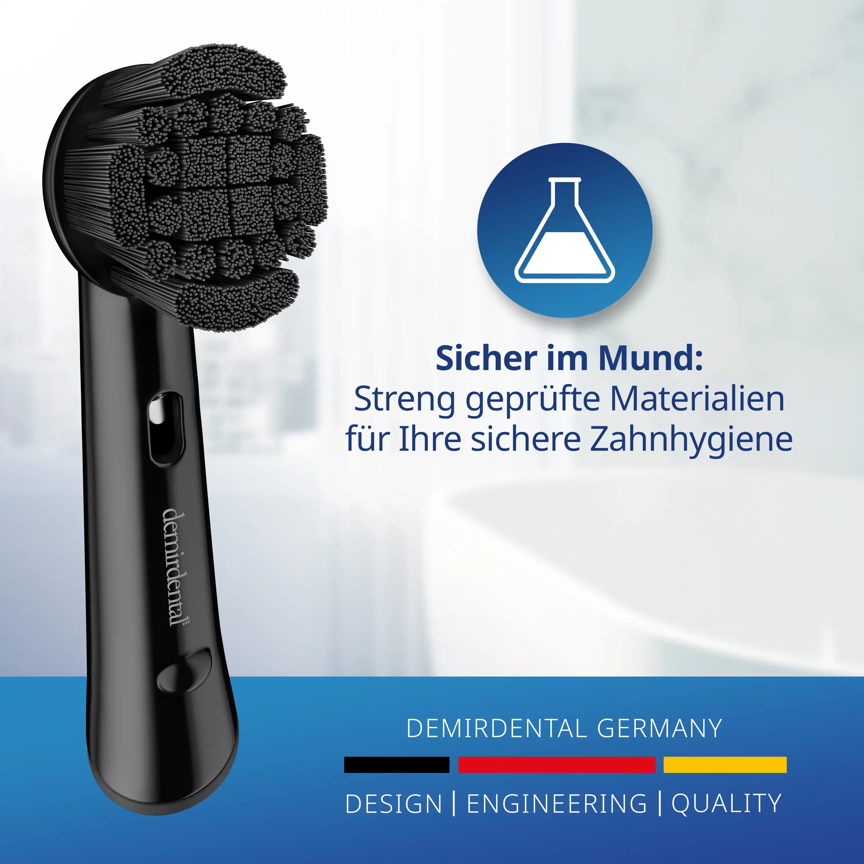 Medium Aktivkohle Aufsteckbürsten für Oral B Rundköpfe rotierend | Schwarz