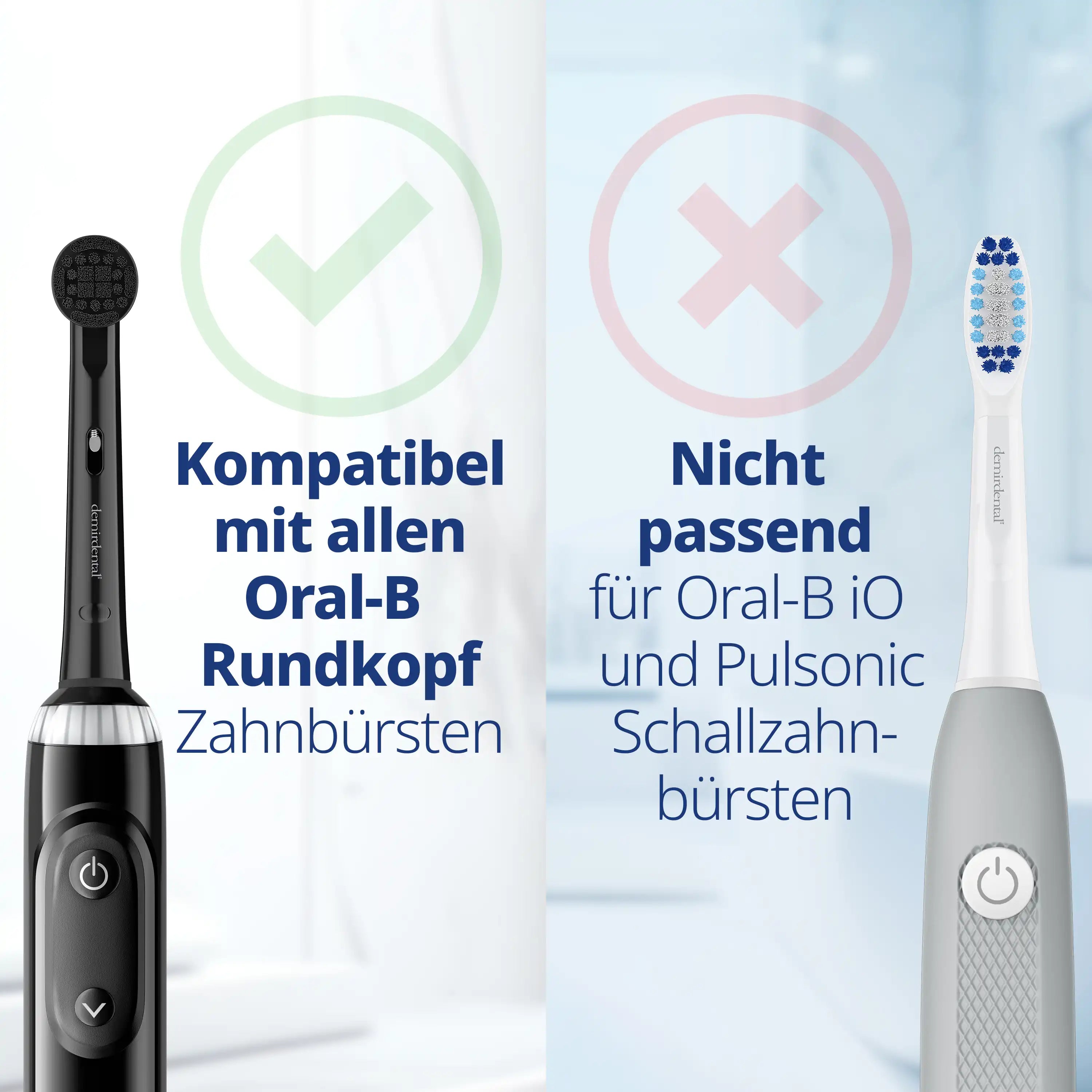 Medium Aktivkohle Aufsteckbürsten für Oral B Rundköpfe rotierend | Schwarz