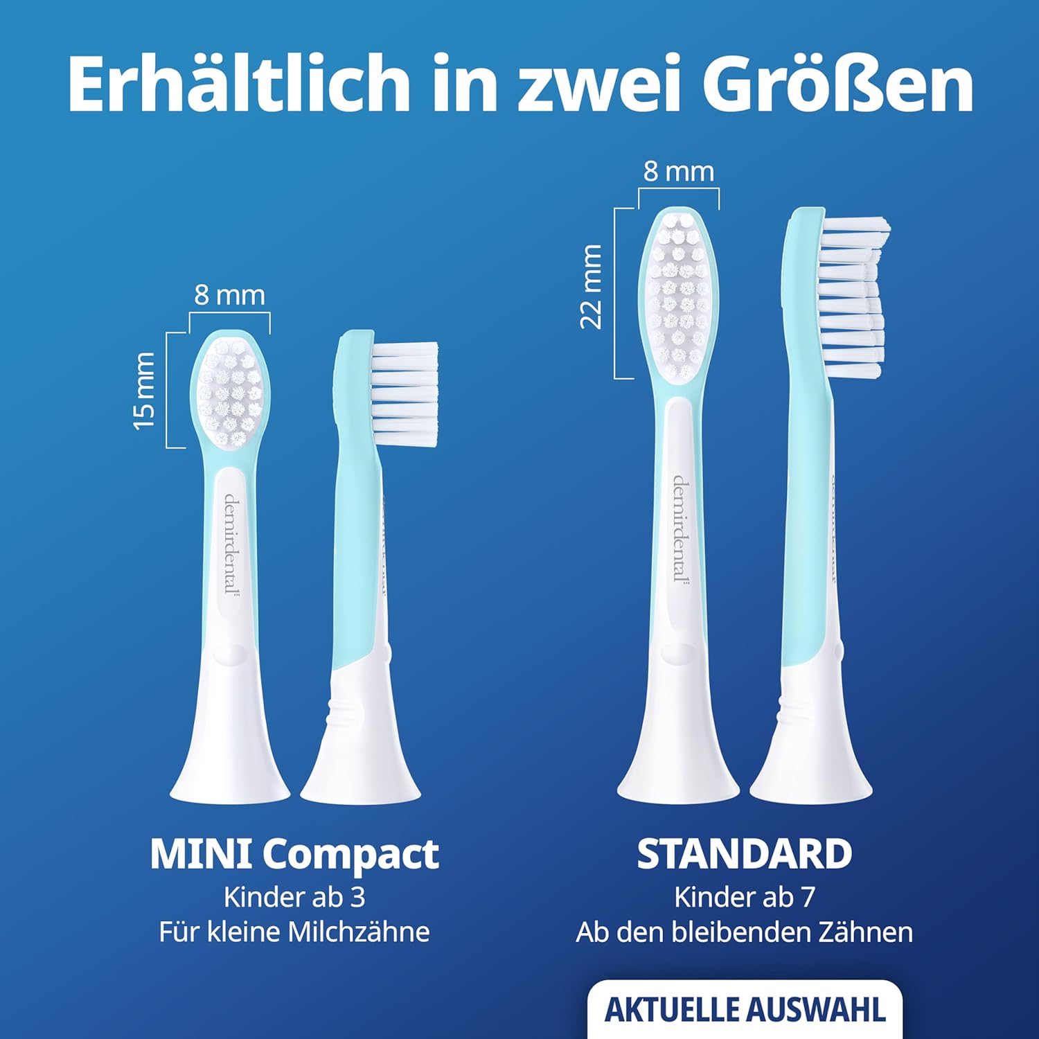 Testine di Ricambio per bambini per Philips Sonicare Kids | da 7 anni | Turchese