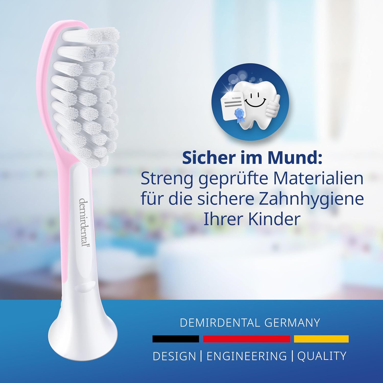 Kinder Aufsteckbürsten für Philips Sonicare Kids | ab 7 Jahren | Rosa