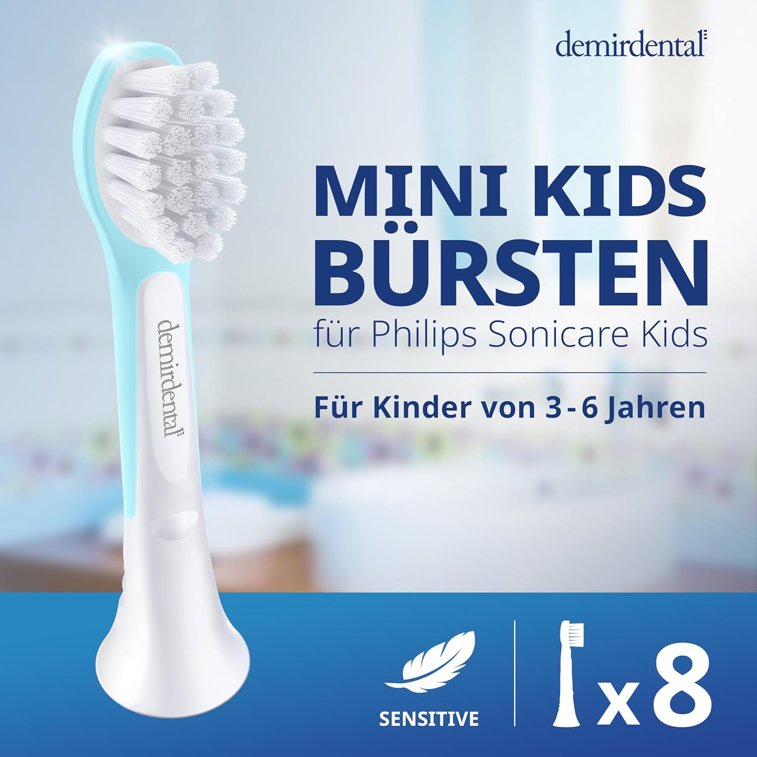Kinder Aufsteckbürsten für Philips Sonicare Kids | ab 3 Jahren | Türkis