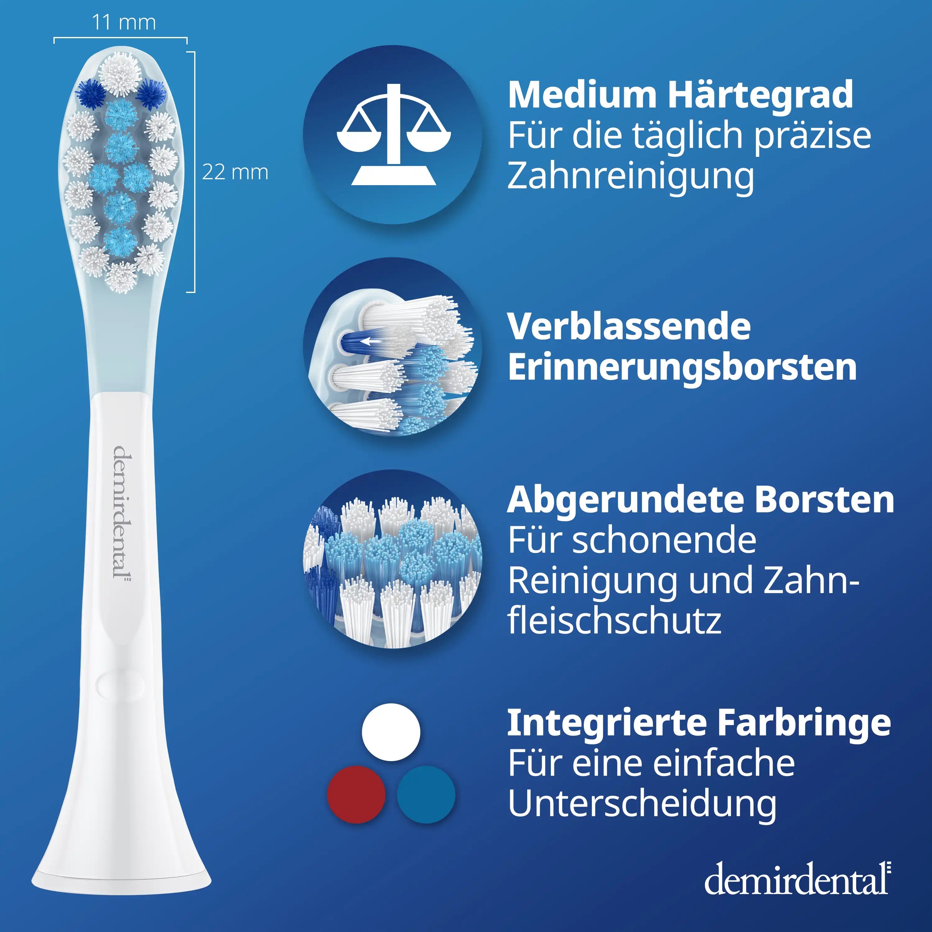 Maxi Medium Ersatzbürsten für Philips Sonicare C3 Premium Plaque Defence | Weiß