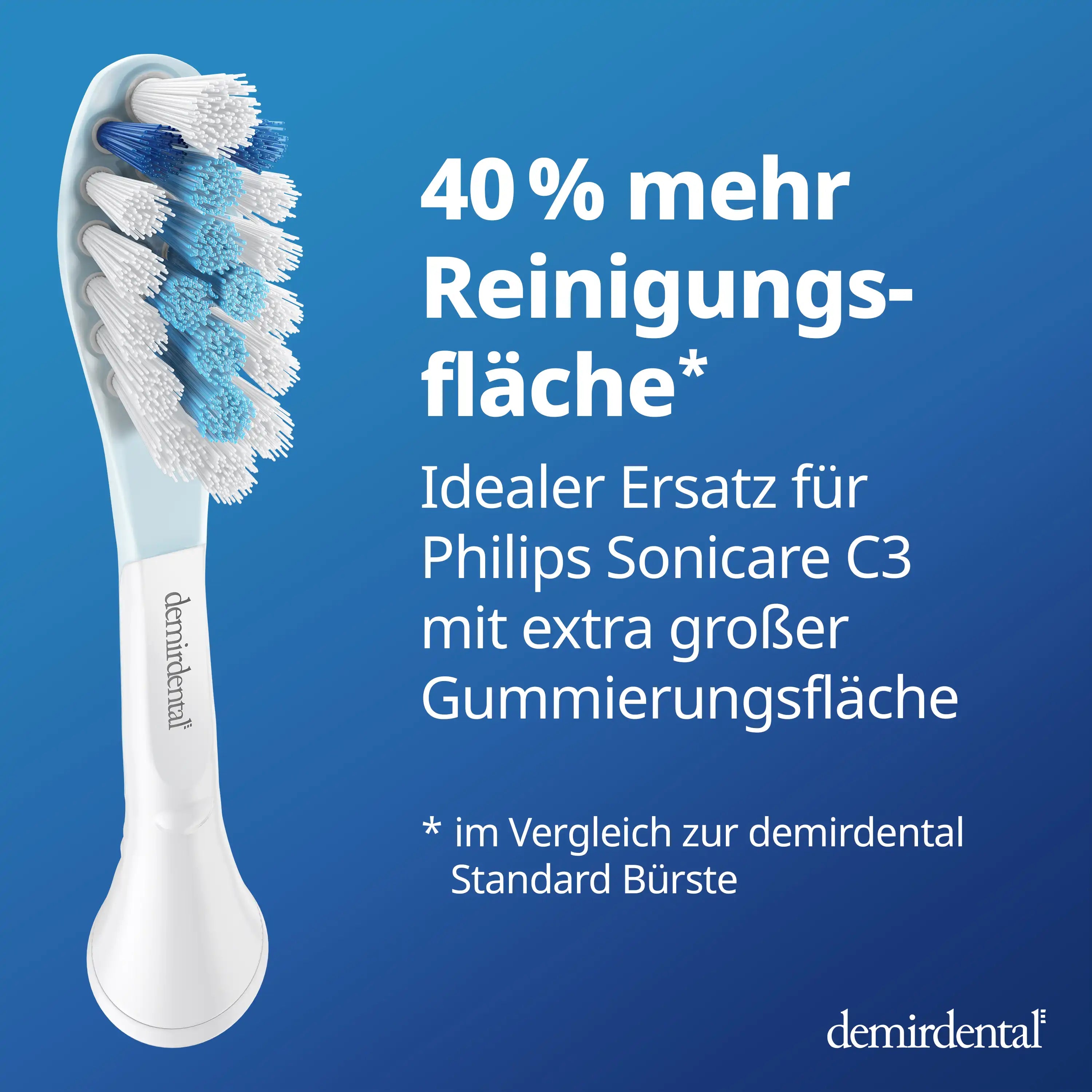 Maxi Medium Ersatzbürsten für Philips Sonicare C3 Premium Plaque Defence | Weiß