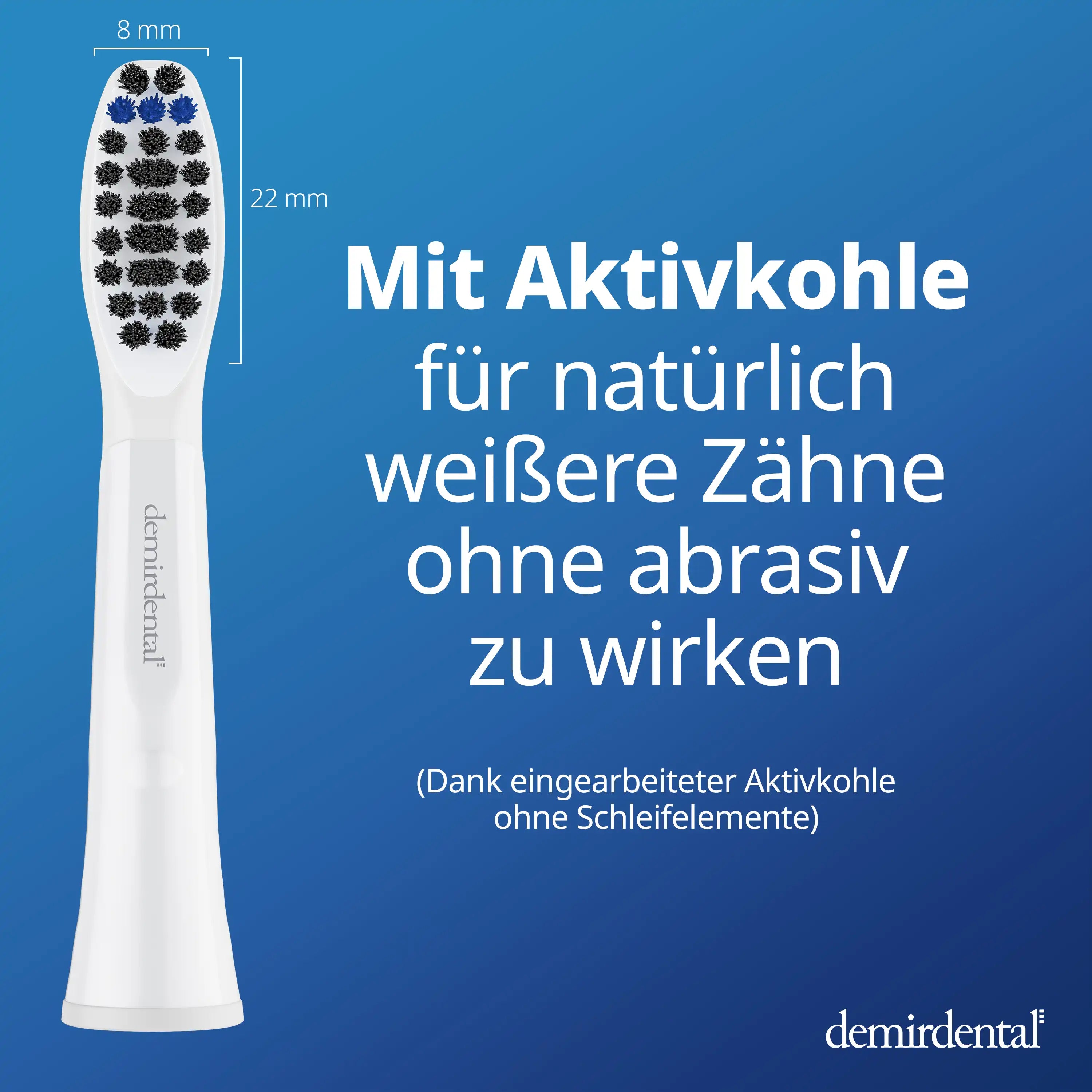 Medium Aufsteckbürsten mit Aktivkohle für Oral-B Pulsonic & Oral B Pulsonic Slim | Luxe | Clean | Weiß