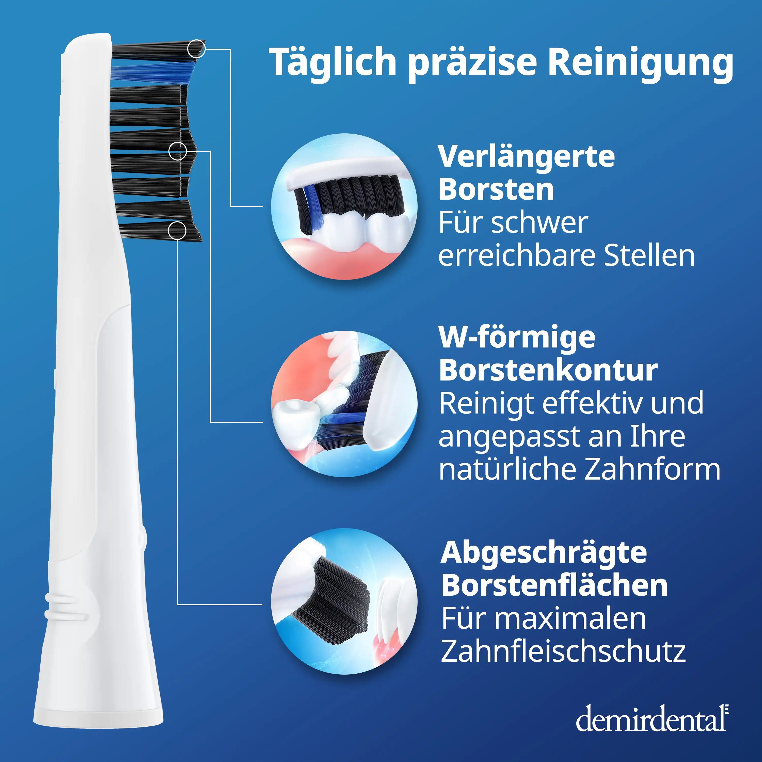 Medium Aufsteckbürsten mit Aktivkohle für Oral-B Pulsonic & Oral B Pulsonic Slim | Luxe | Clean | Weiß