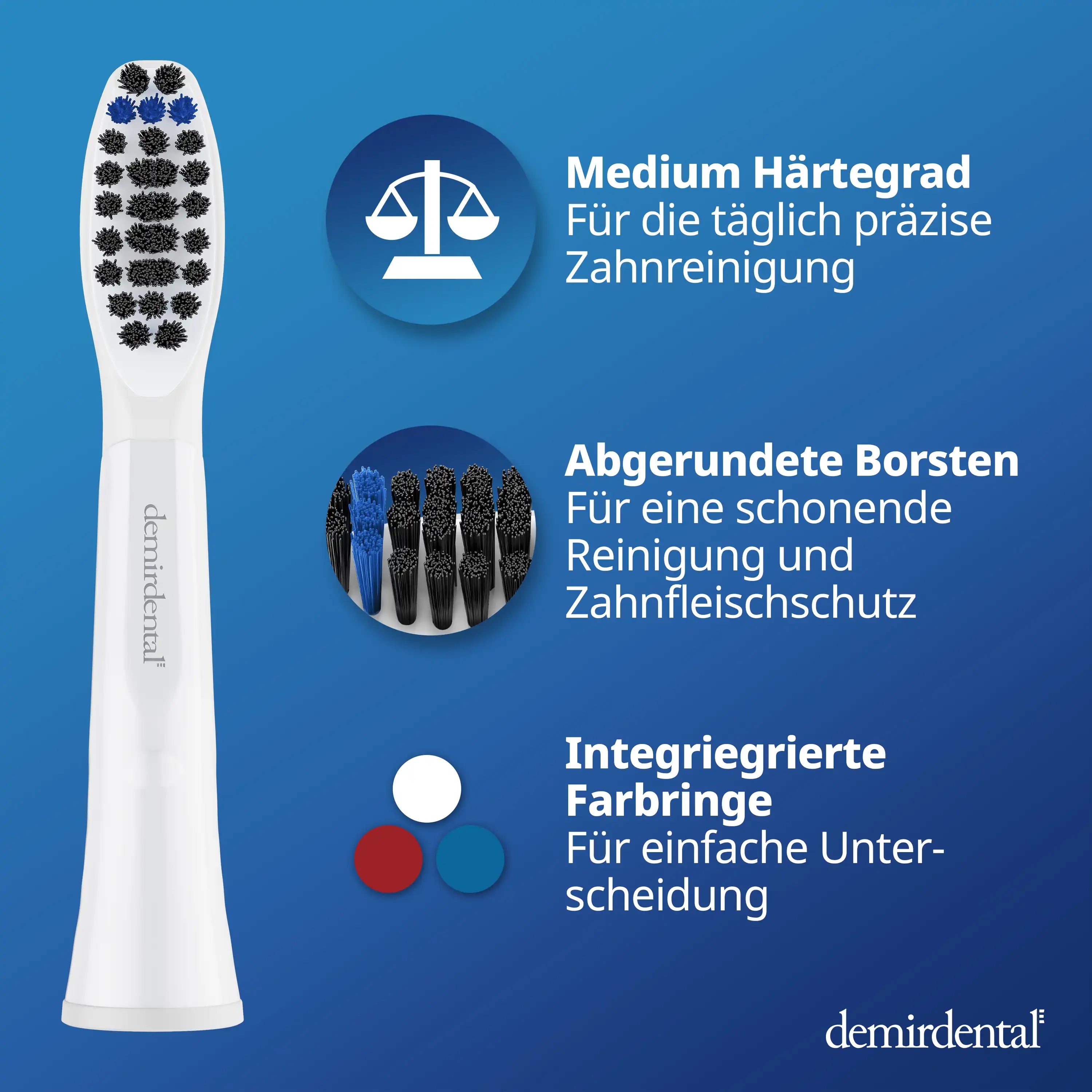 Medium Aufsteckbürsten mit Aktivkohle für Oral-B Pulsonic & Oral B Pulsonic Slim | Luxe | Clean | Weiß
