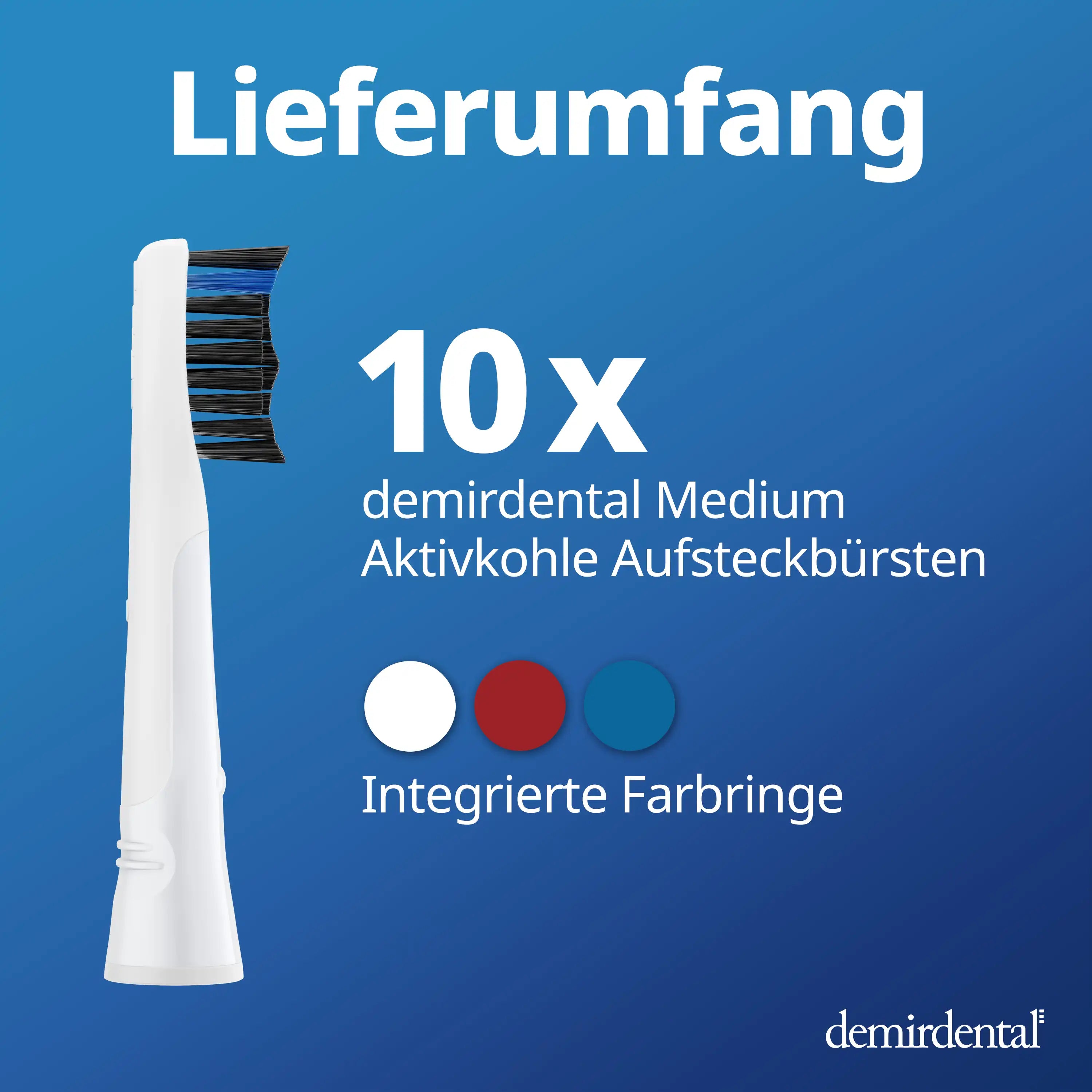 Medium Aufsteckbürsten mit Aktivkohle für Oral-B Pulsonic & Oral B Pulsonic Slim | Luxe | Clean | Weiß