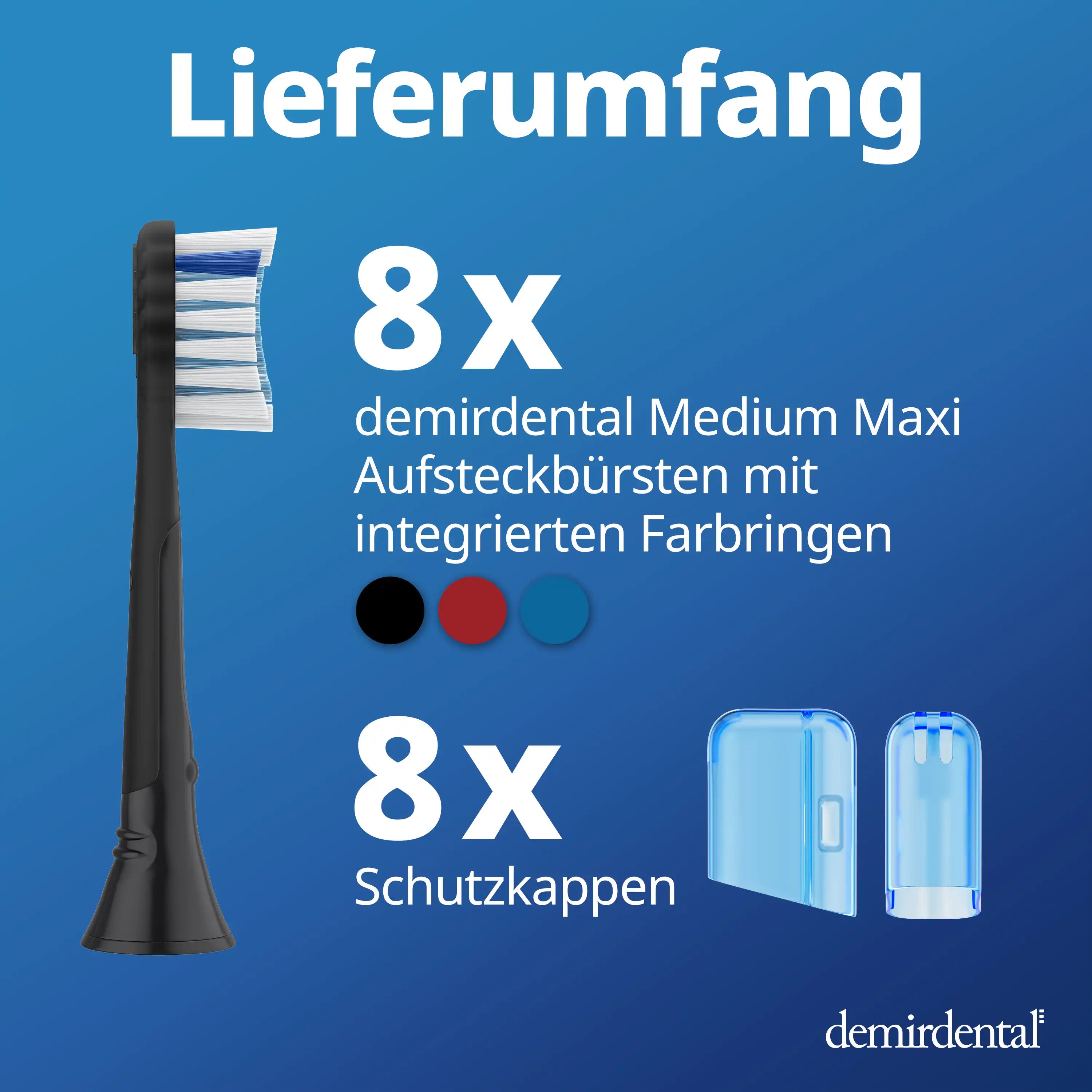 Maxi Medium Ersatzbürsten für Philips Sonicare C3 Premium Plaque Defence | Schwarz