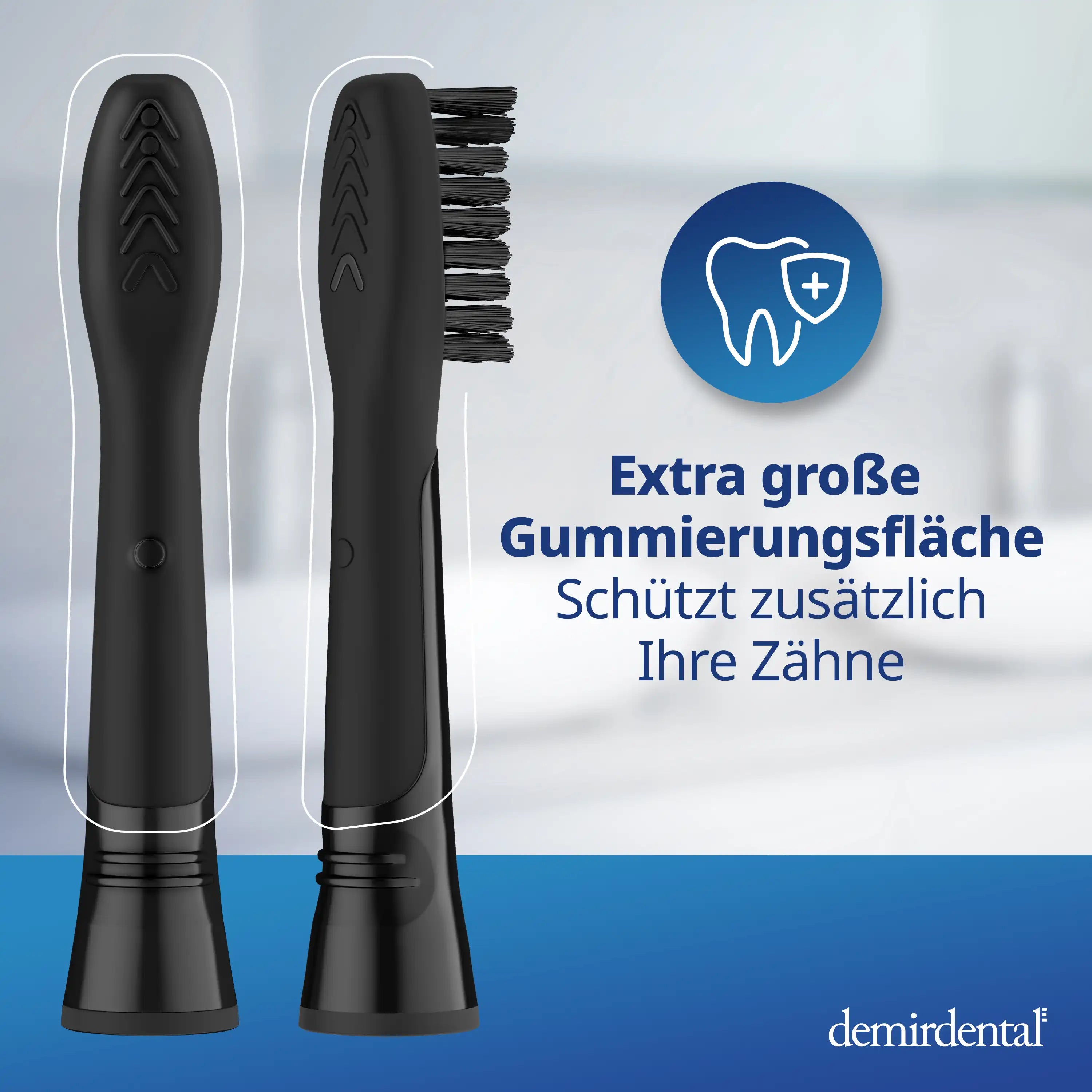 Medium Aufsteckbürsten mit Aktivkohle für Oral-B Pulsonic & Oral B Pulsonic Slim | Luxe | Clean | Schwarz