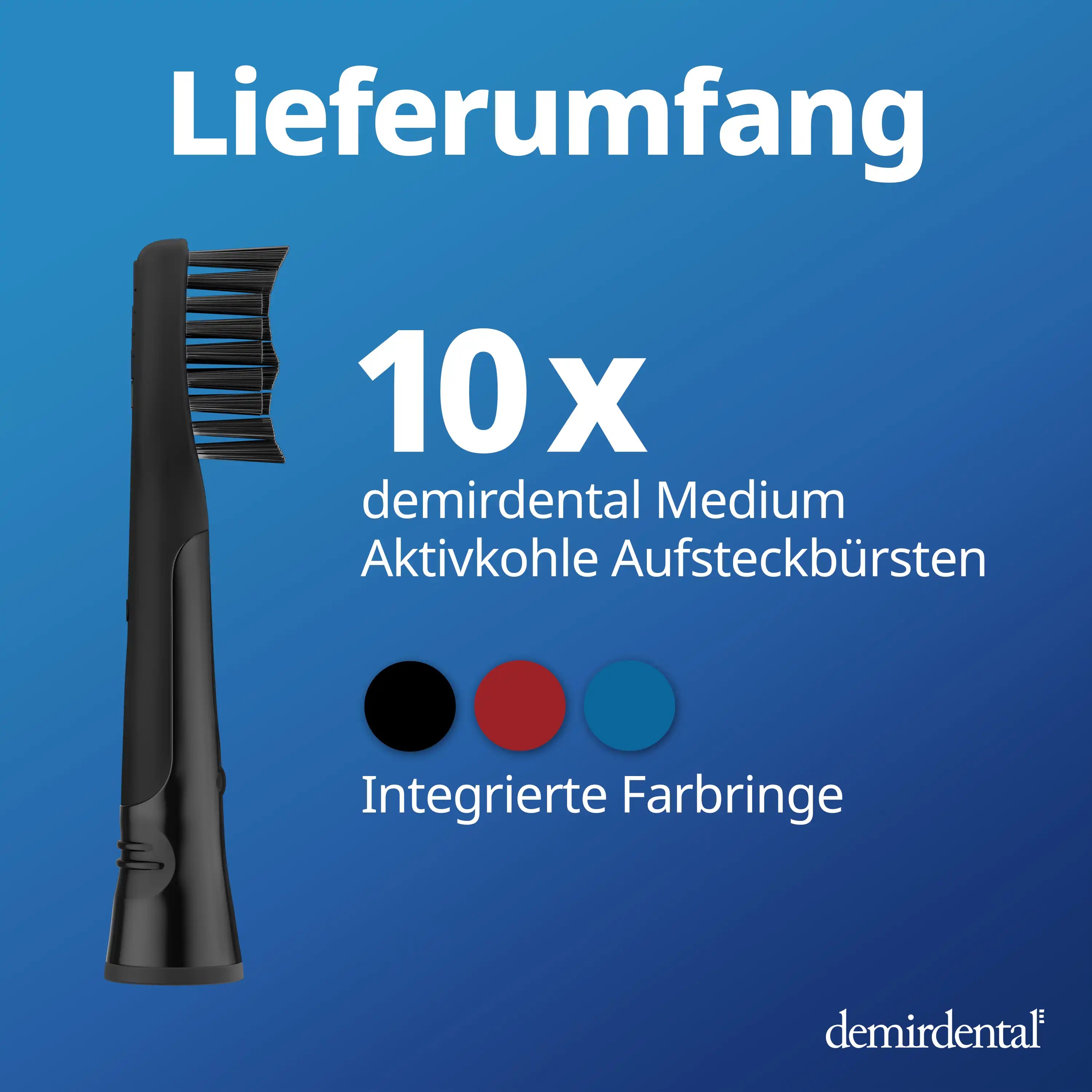 Medium Aufsteckbürsten mit Aktivkohle für Oral-B Pulsonic & Oral B Pulsonic Slim | Luxe | Clean | Schwarz