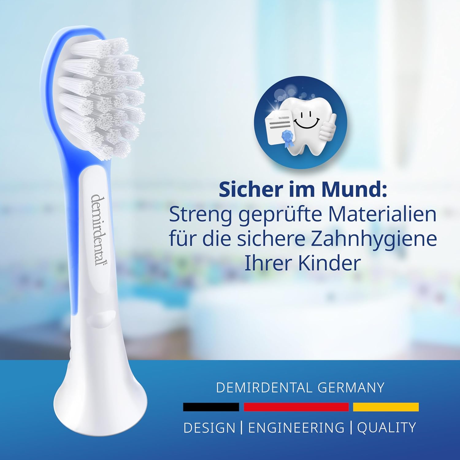 Kinder Aufsteckbürsten für Philips Sonicare Kids | ab 3 Jahren | Dunkelblau | 3er Paket