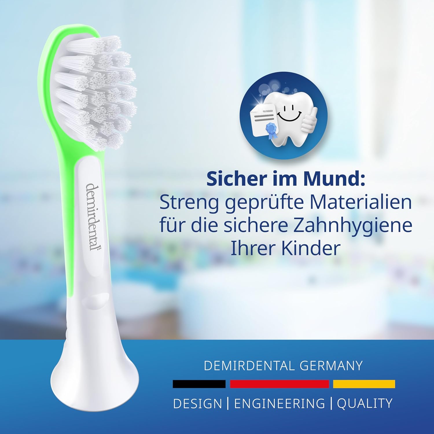 Testine di Ricambio per bambini per Philips Sonicare Kids | da 3 anni | Verde | 3 pcs