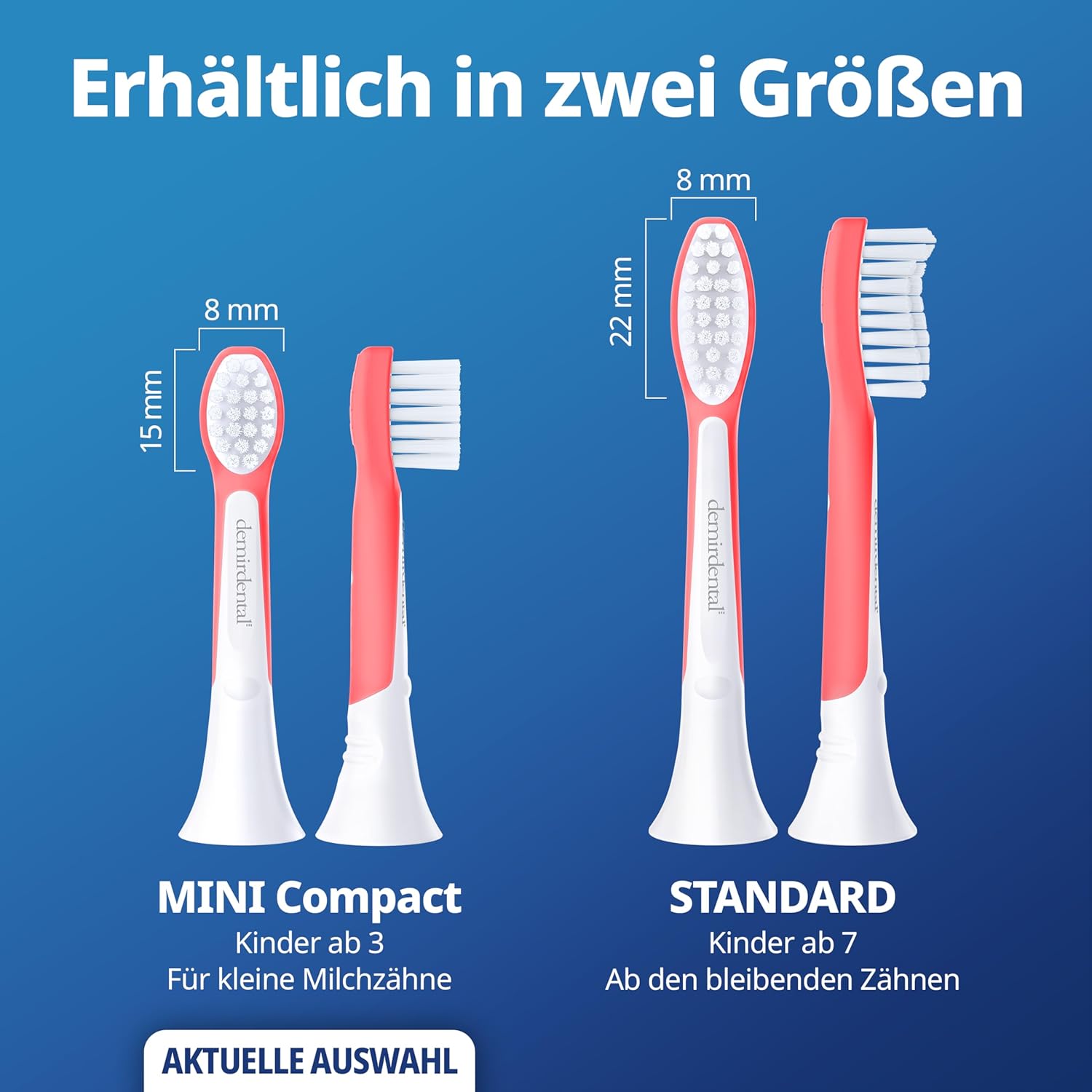Kids | Têtes de brosse de rechange pour Philips Sonicare | 3 ans et + | Rouge | 3 Pack