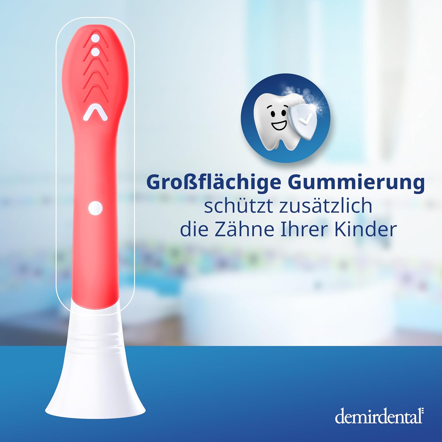 Kids | Têtes de brosse de rechange pour Philips Sonicare | 3 ans et + | Rouge | 3 Pack