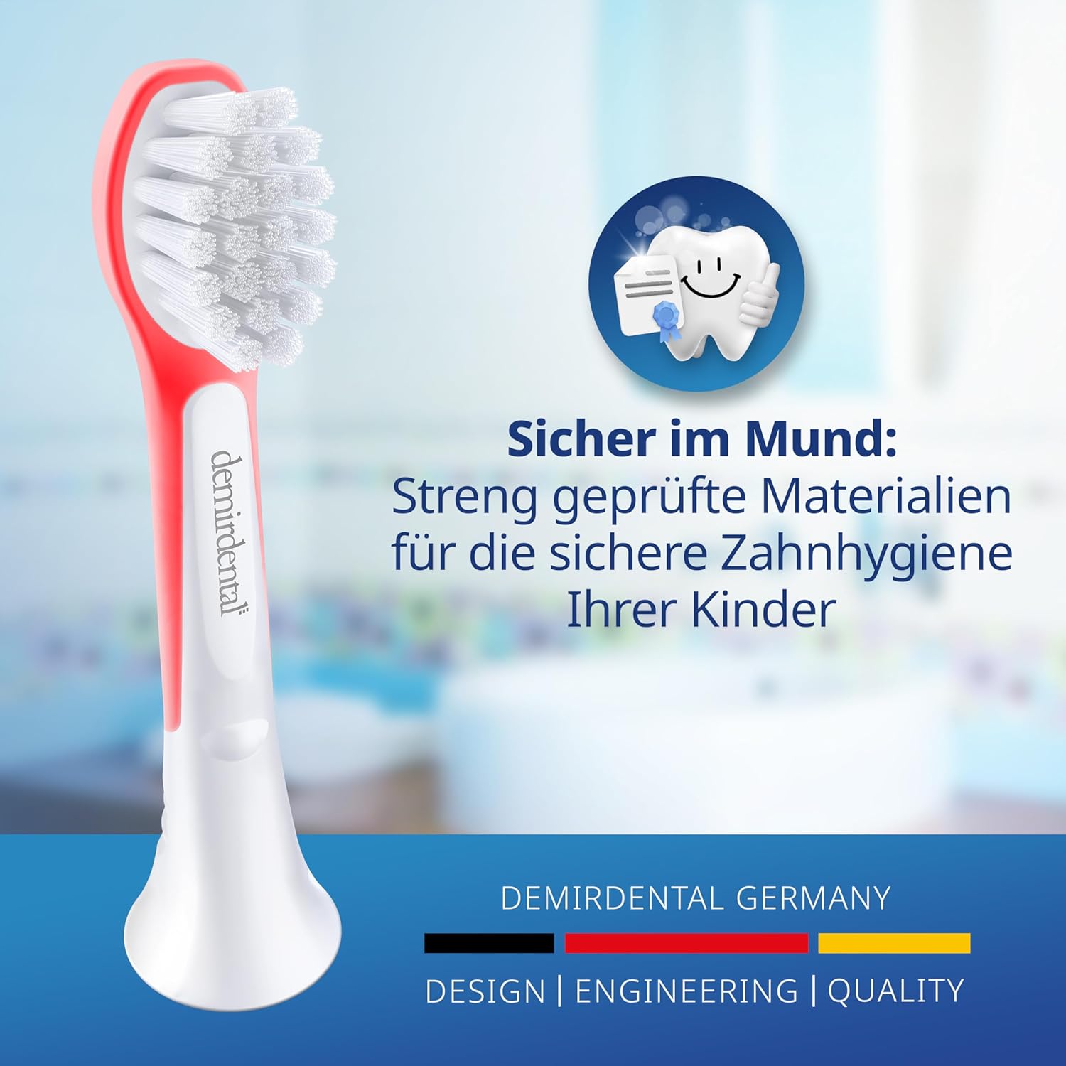 Kids | Têtes de brosse de rechange pour Philips Sonicare | 3 ans et + | Rouge | 3 Pack