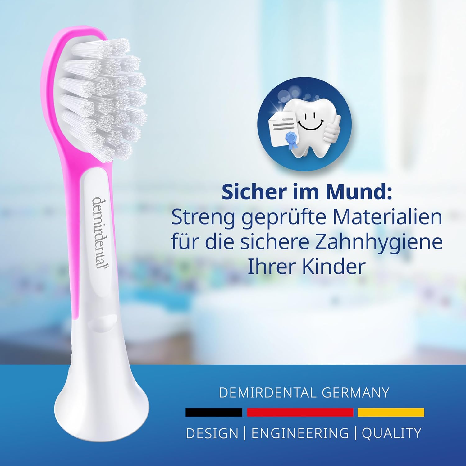 Kinder Aufsteckbürsten für Philips Sonicare Kids | ab 3 Jahren | Magenta