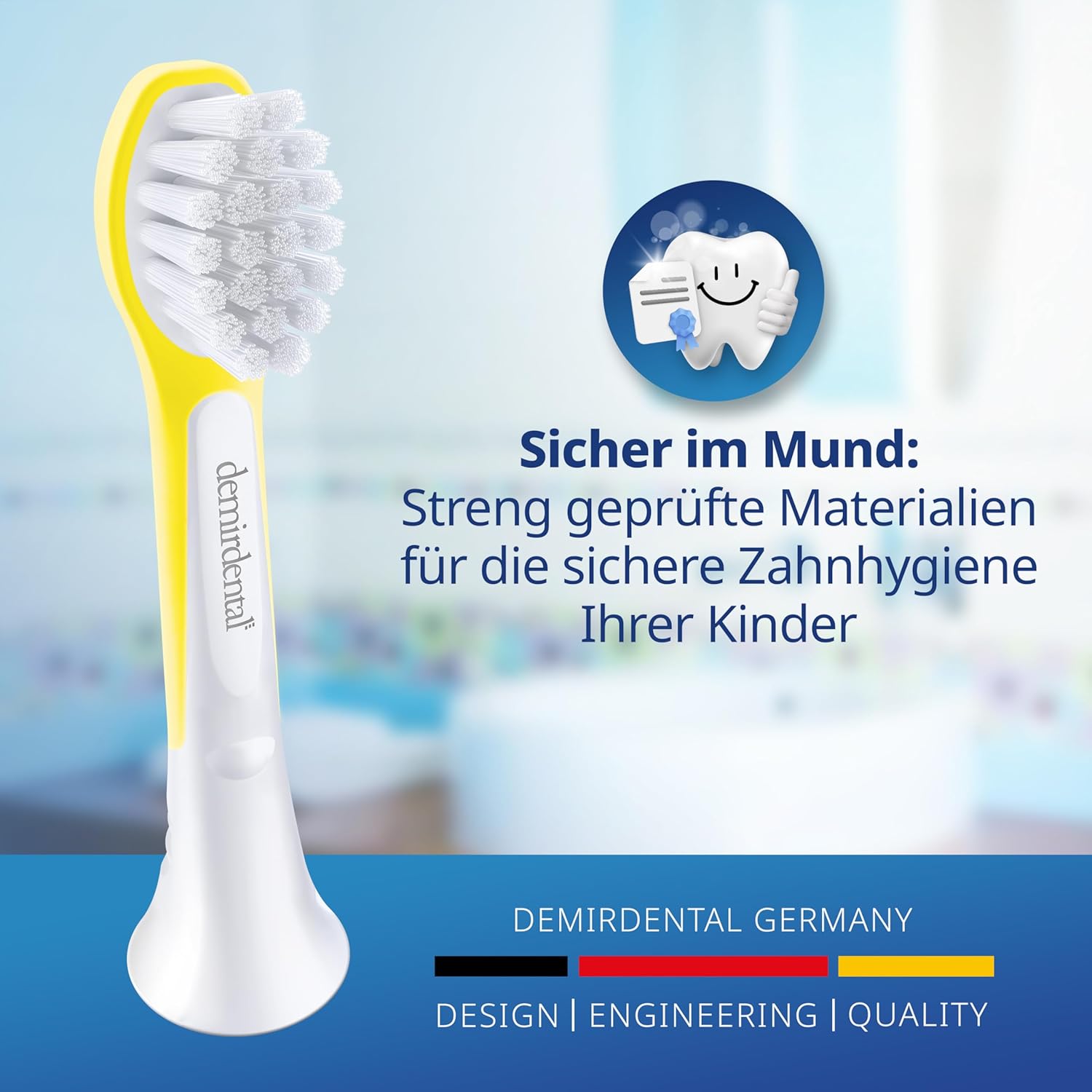 Testine di Ricambio per bambini per Philips Sonicare Kids | da 3 anni | Giallo | 3 pcs