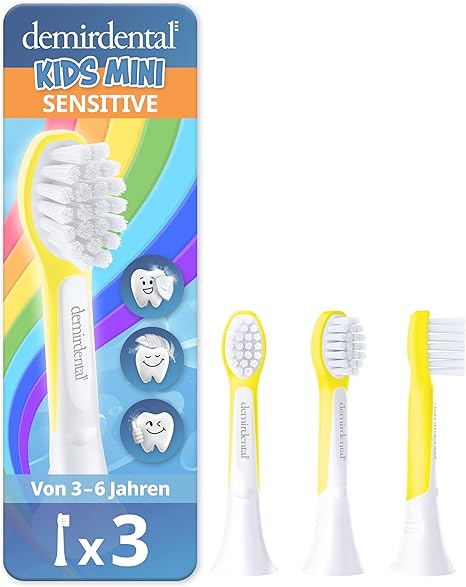 Testine di Ricambio per bambini per Philips Sonicare Kids | da 3 anni | Giallo | 3 pcs